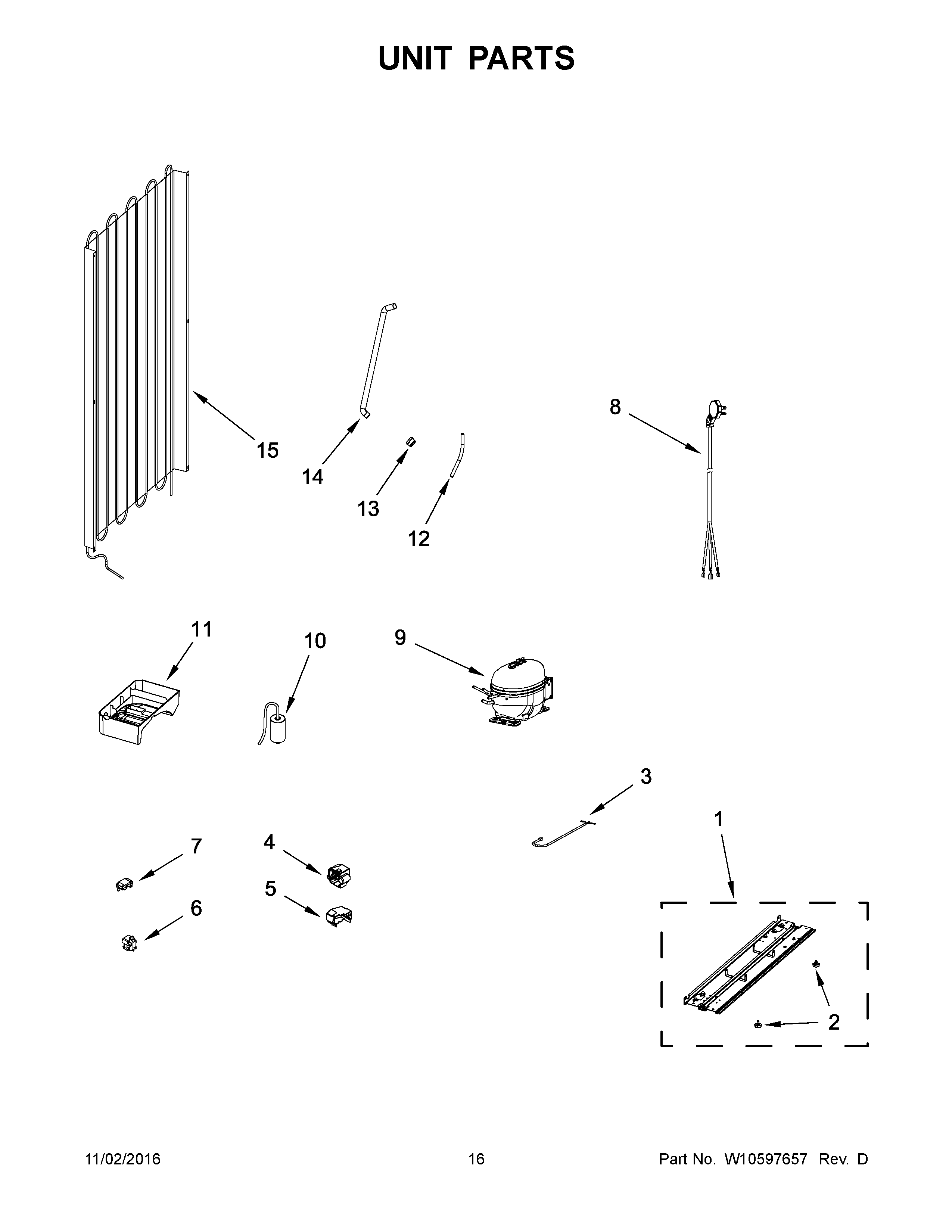 KitchenAid KBWG11NCSS00 unit parts diagram