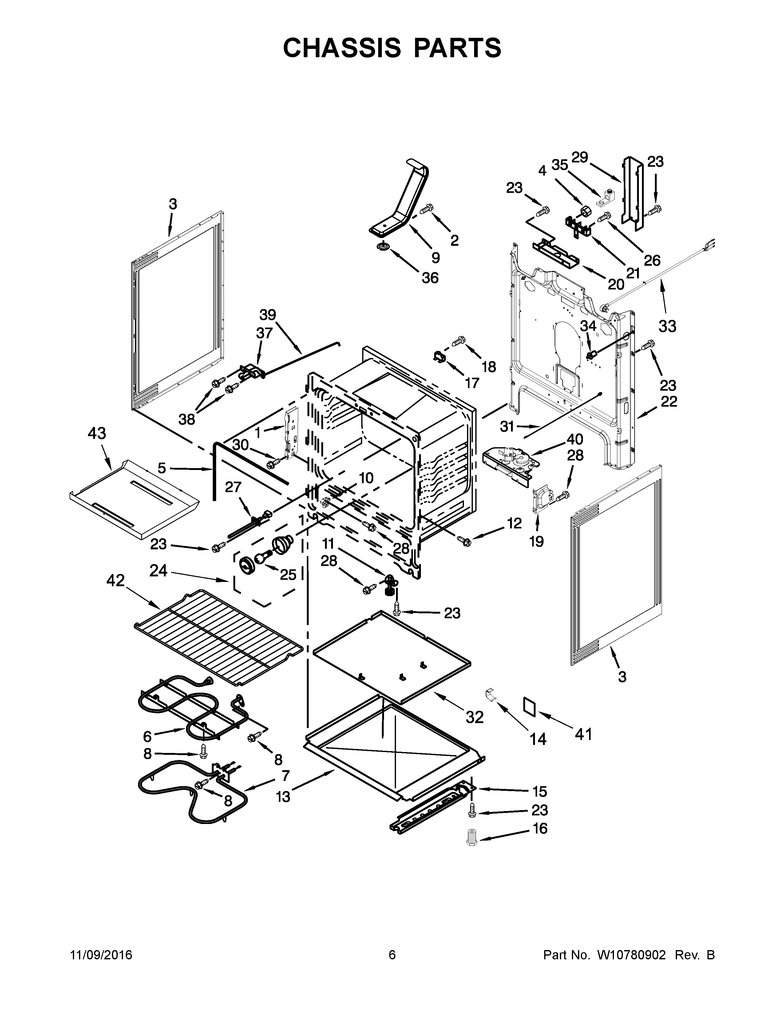 Whirlpool YWFE515S0EB0 chassis parts diagram