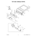 Whirlpool WED9290FW0 top and console parts diagram