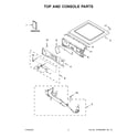 Whirlpool YWED7990FW0 top and console parts diagram
