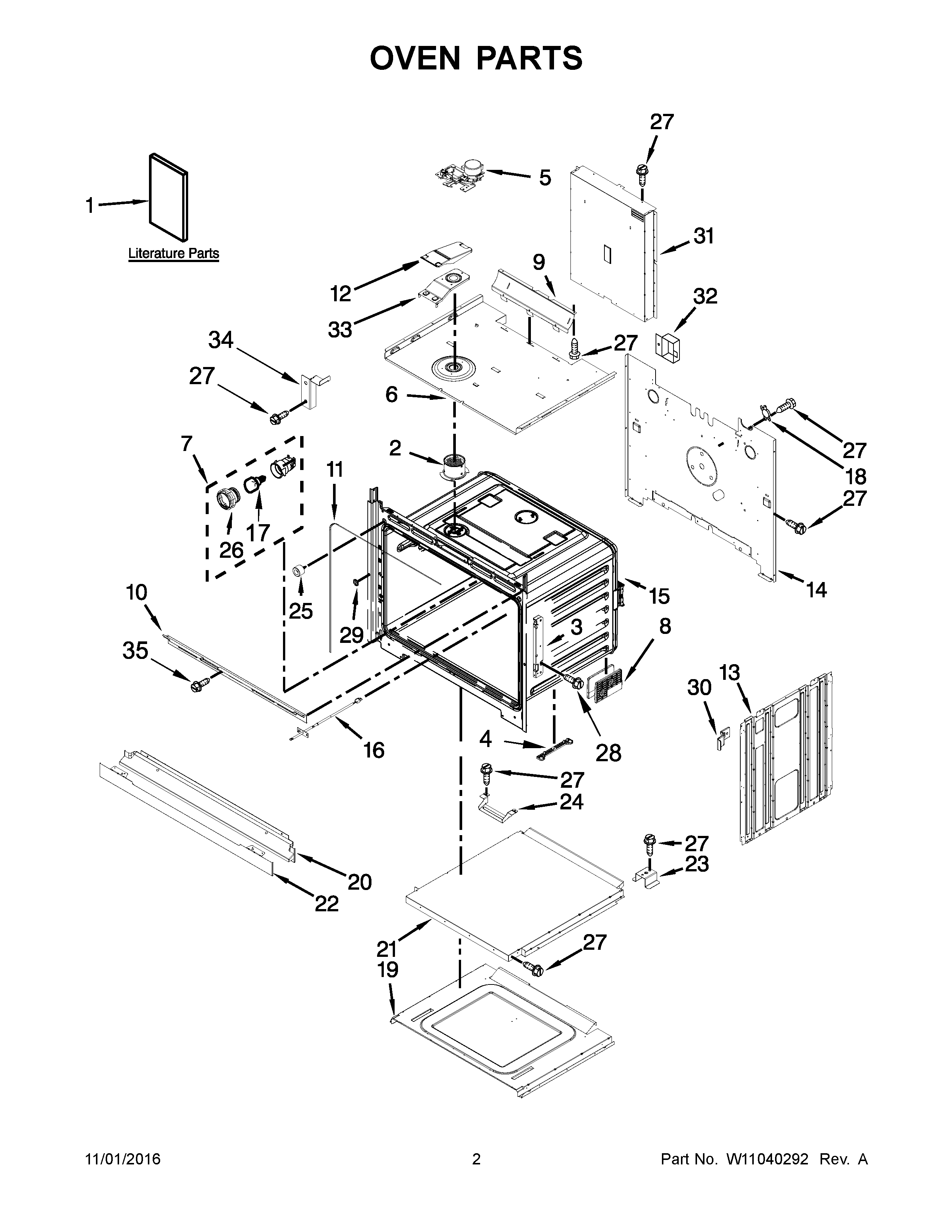 Whirlpool WOS51EC7AW04 oven parts diagram