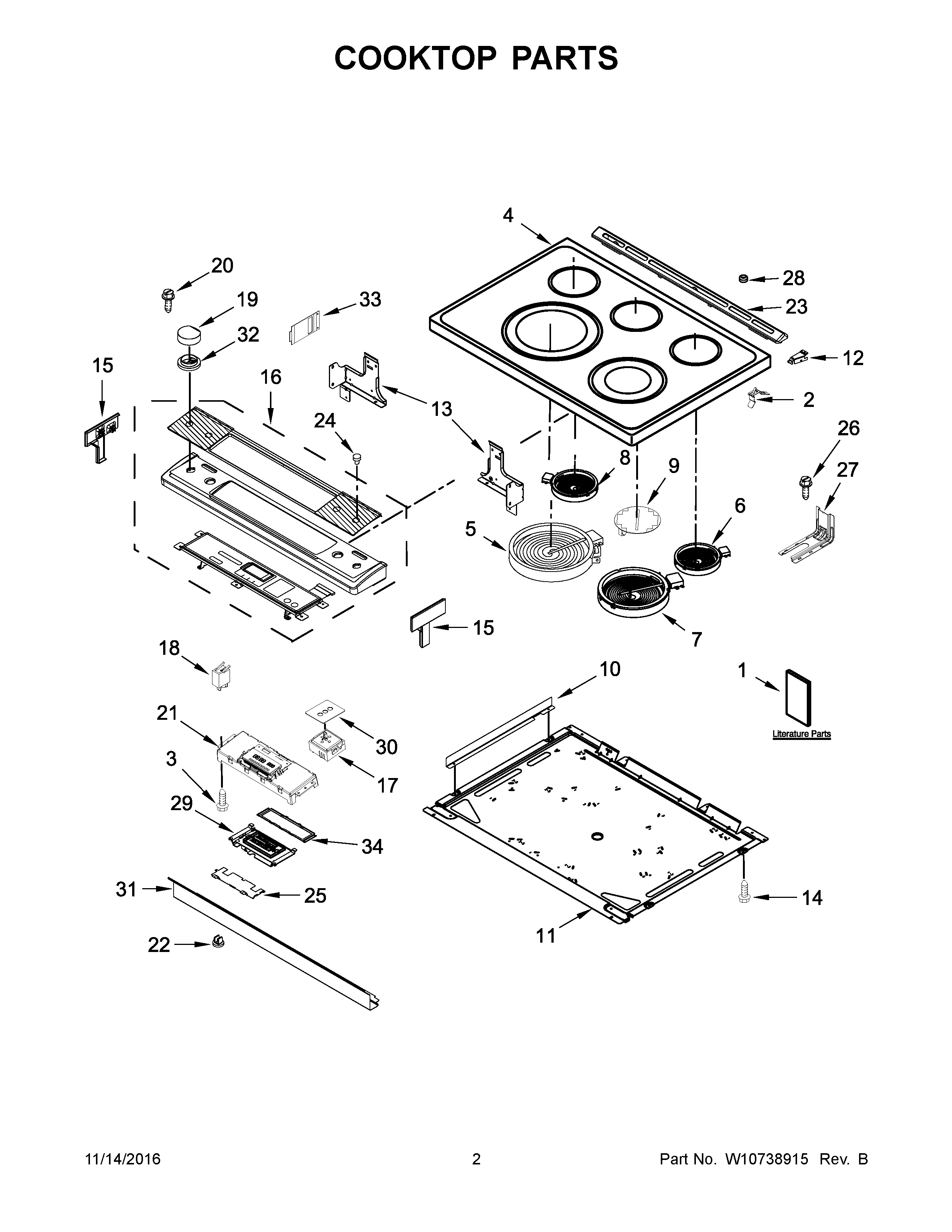 Jenn-Air JES1450CDS0 cooktop parts diagram