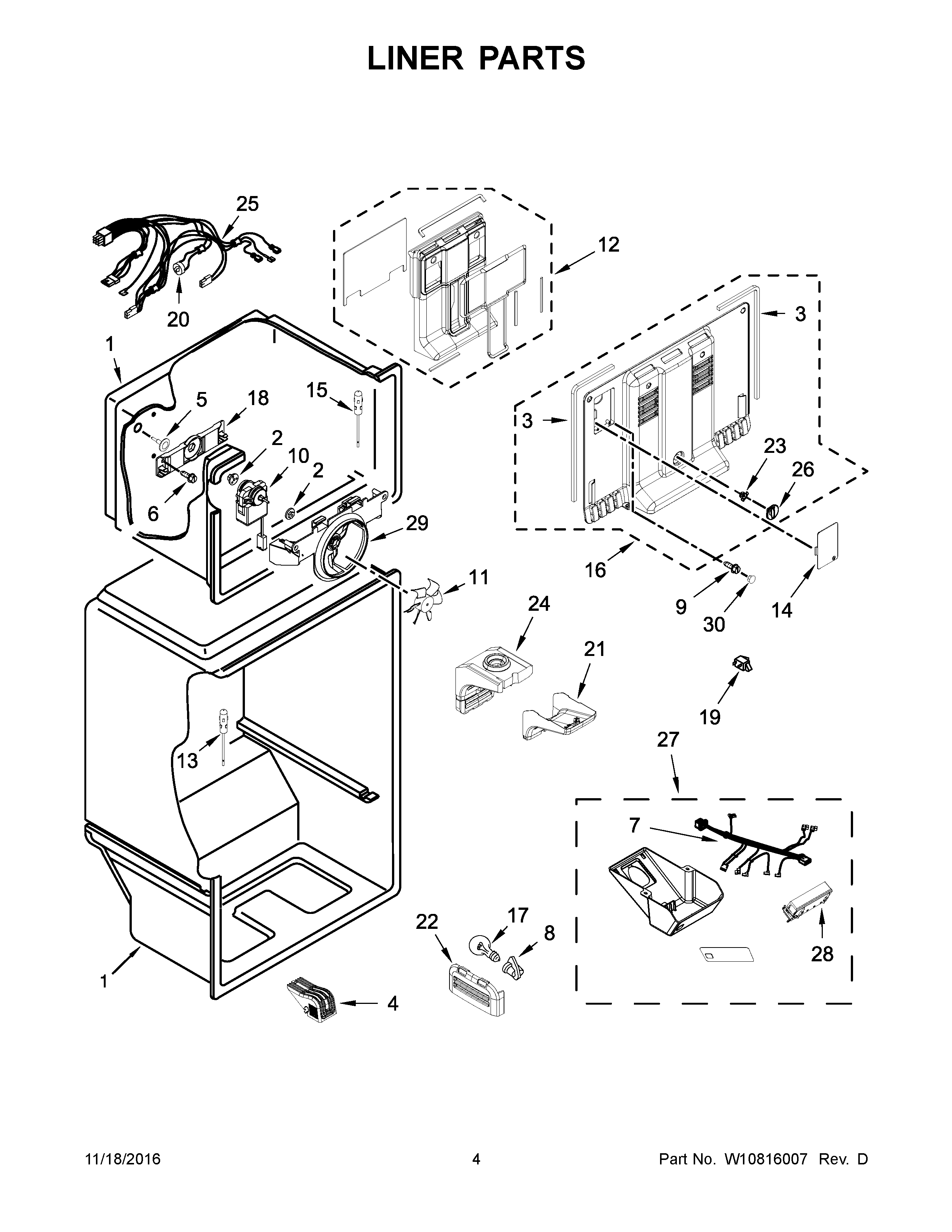 Amana ART318FFDW01 liner parts diagram