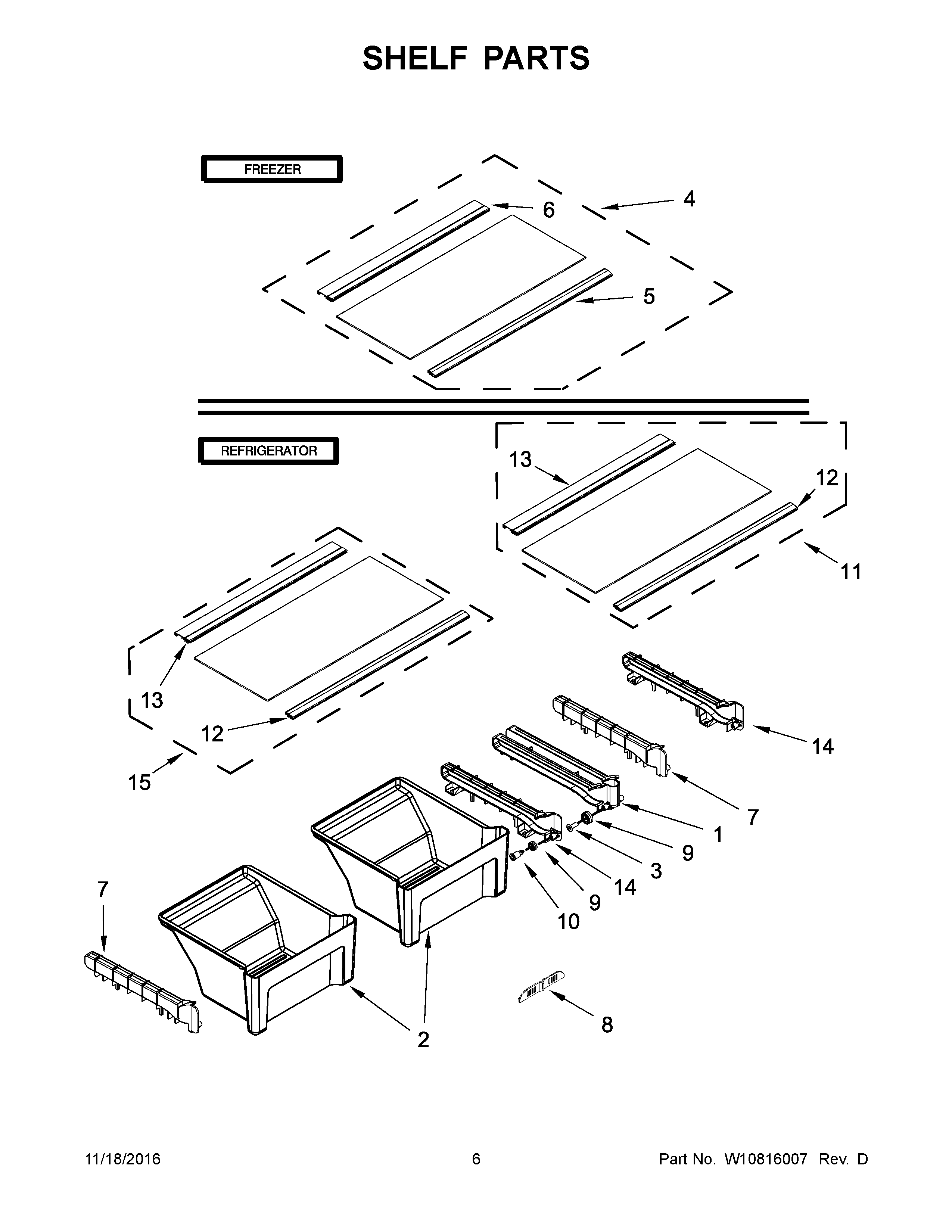 Amana ART318FFDW01 shelf parts diagram
