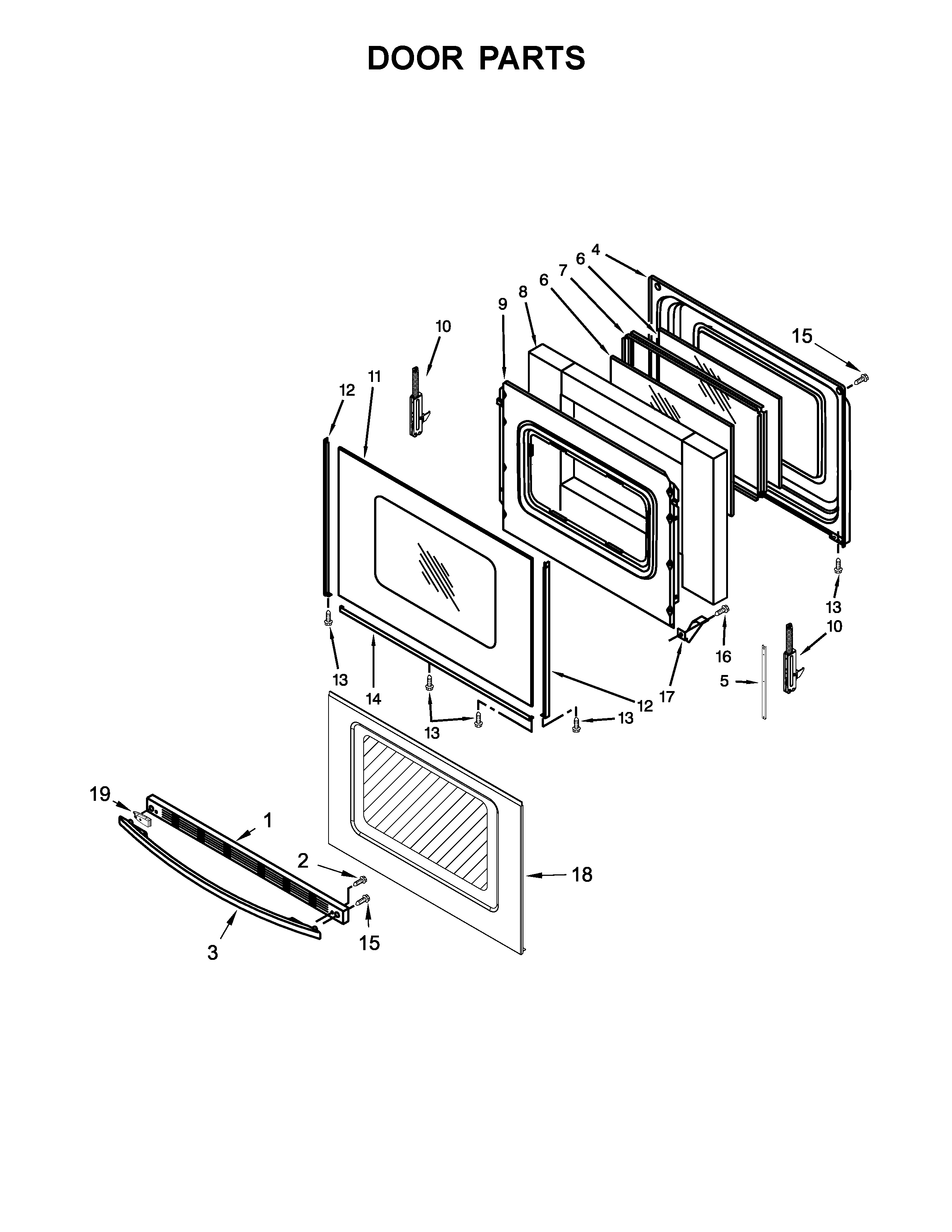 Whirlpool WFE530C0EW0 door parts diagram