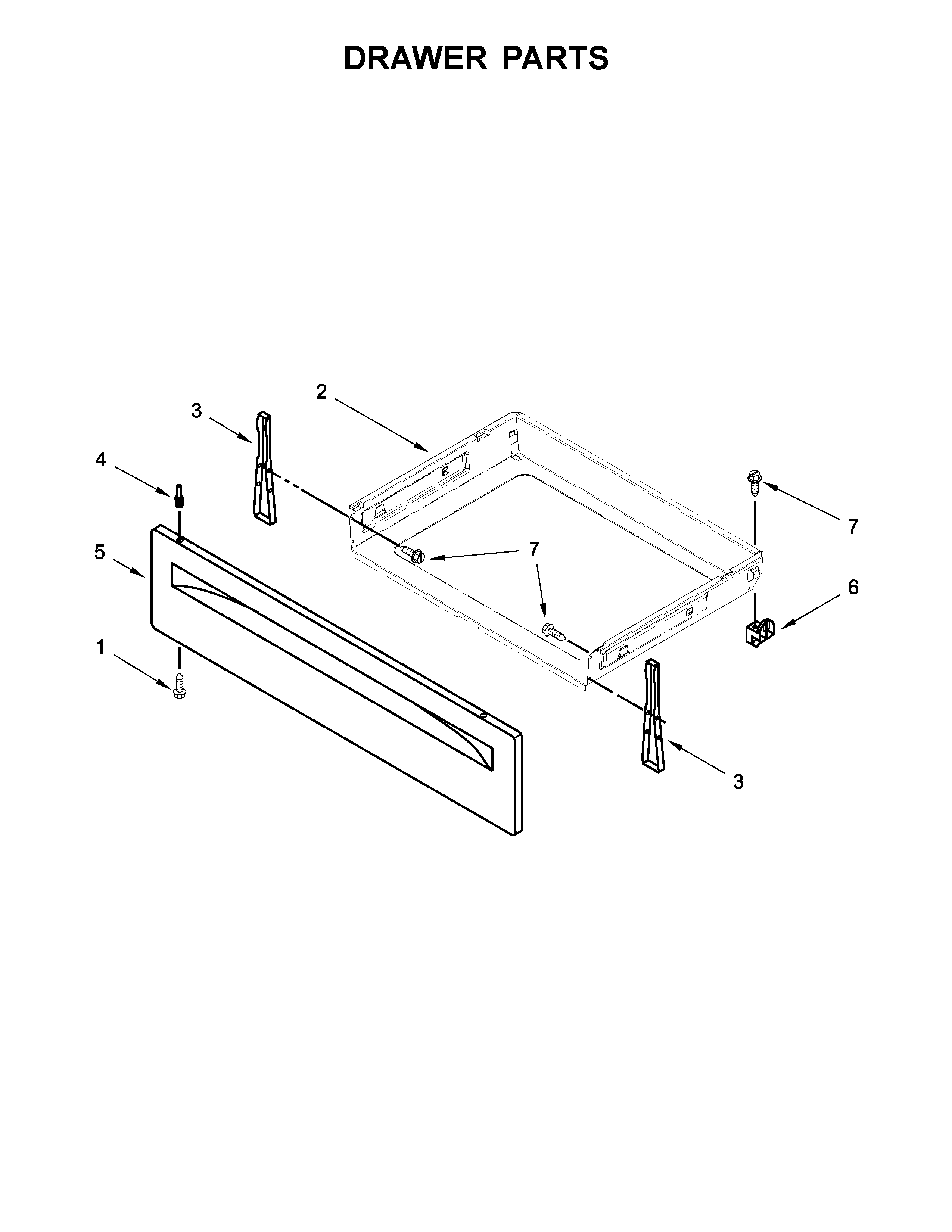 Whirlpool WFE530C0EW0 drawer parts diagram