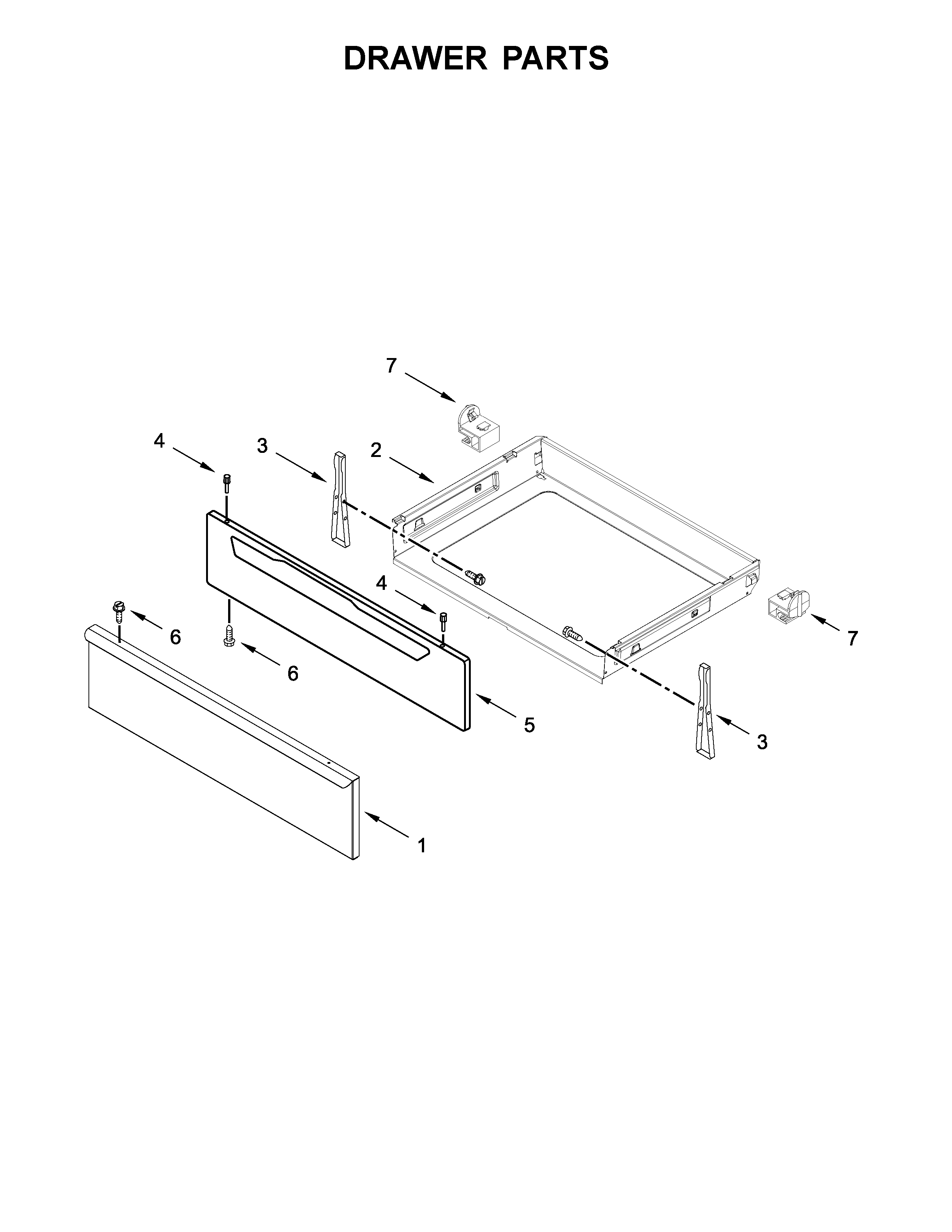 Whirlpool YWFE510S0EB0 drawer parts diagram