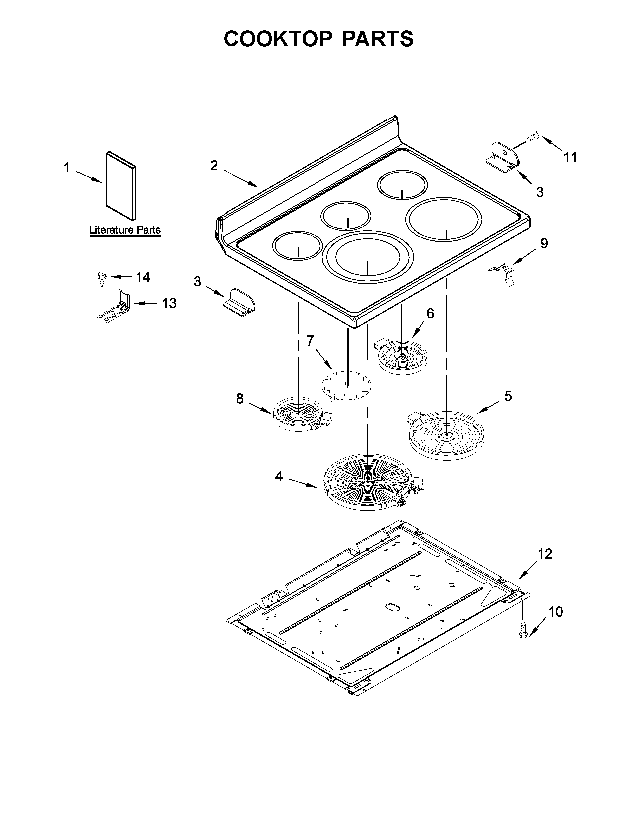 KitchenAid KFEG500EBL0 cooktop parts diagram