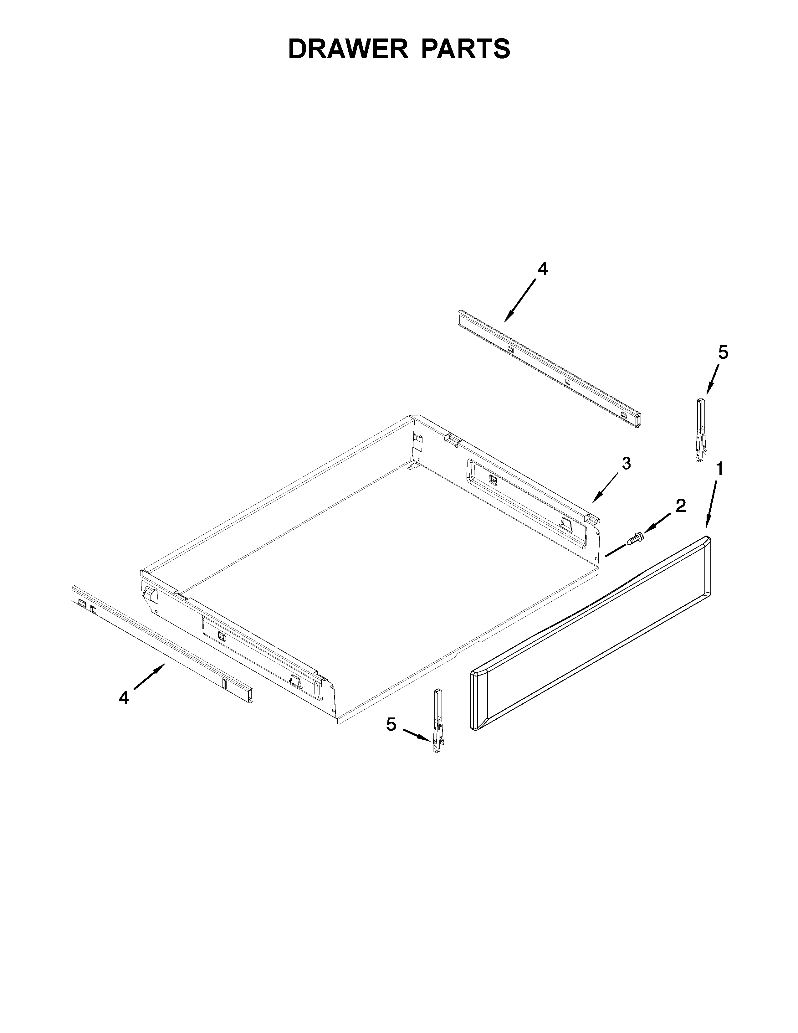 KitchenAid KFEG500EBL0 drawer parts diagram