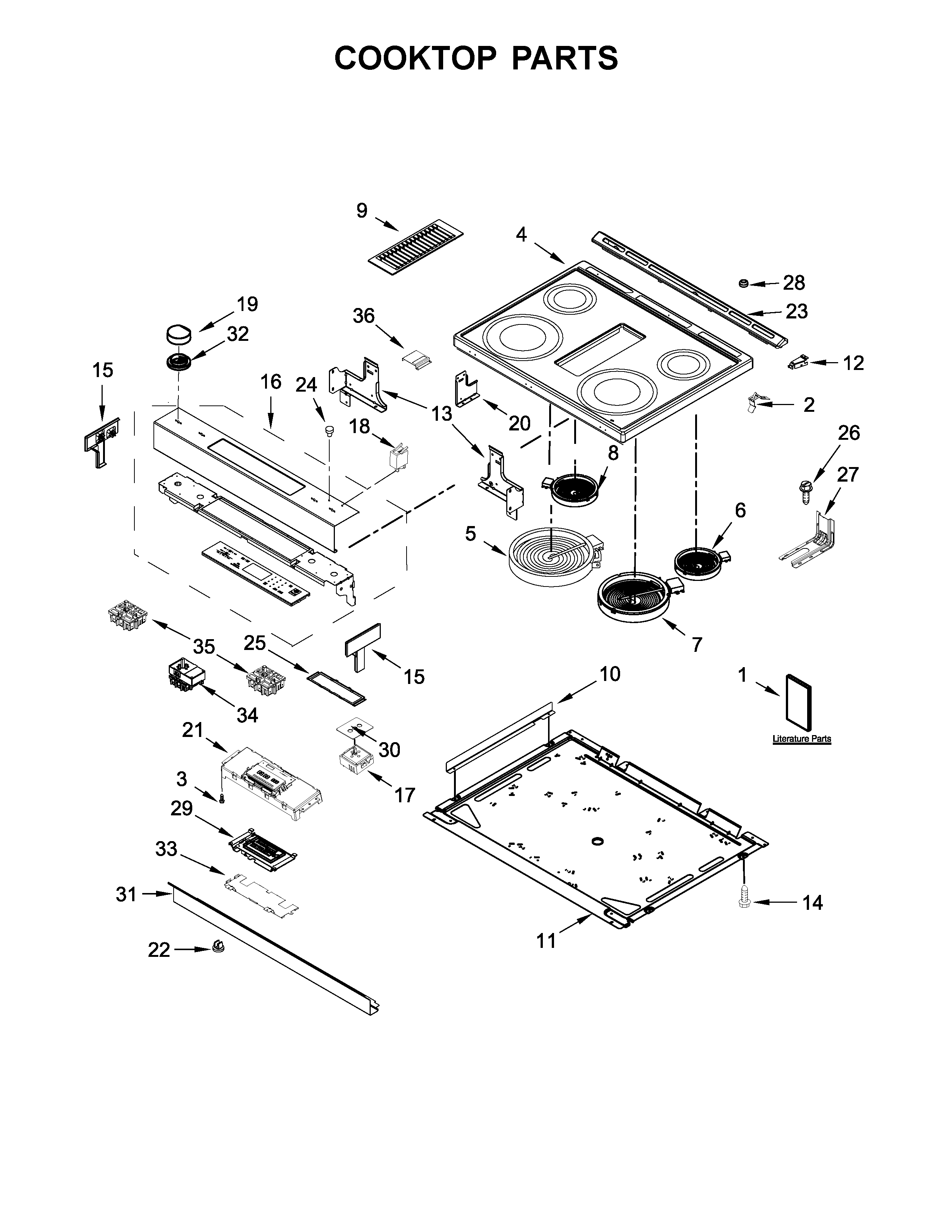 Jenn-Air JES1750EB0 cooktop parts diagram