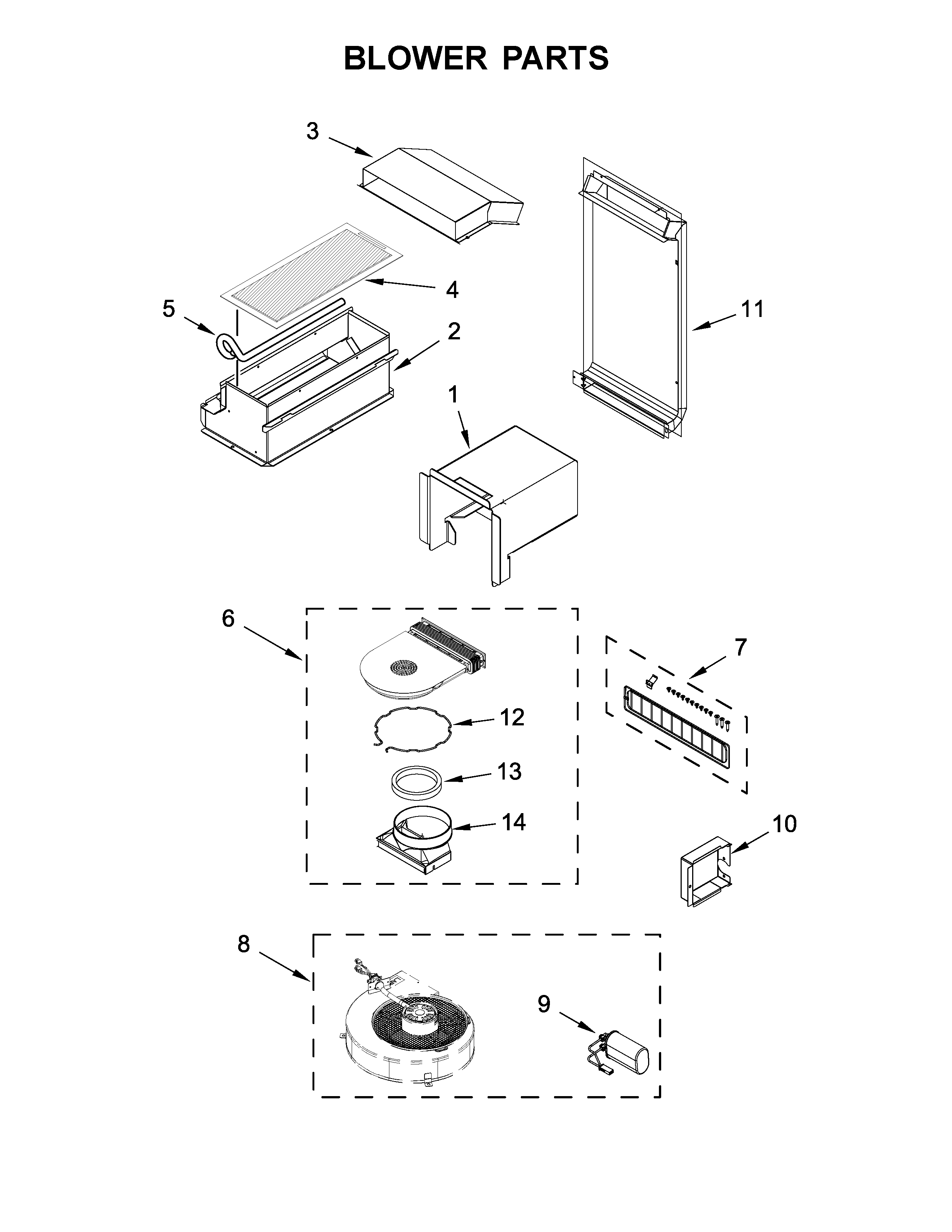 Jenn-Air JES1750EB0 blower parts diagram