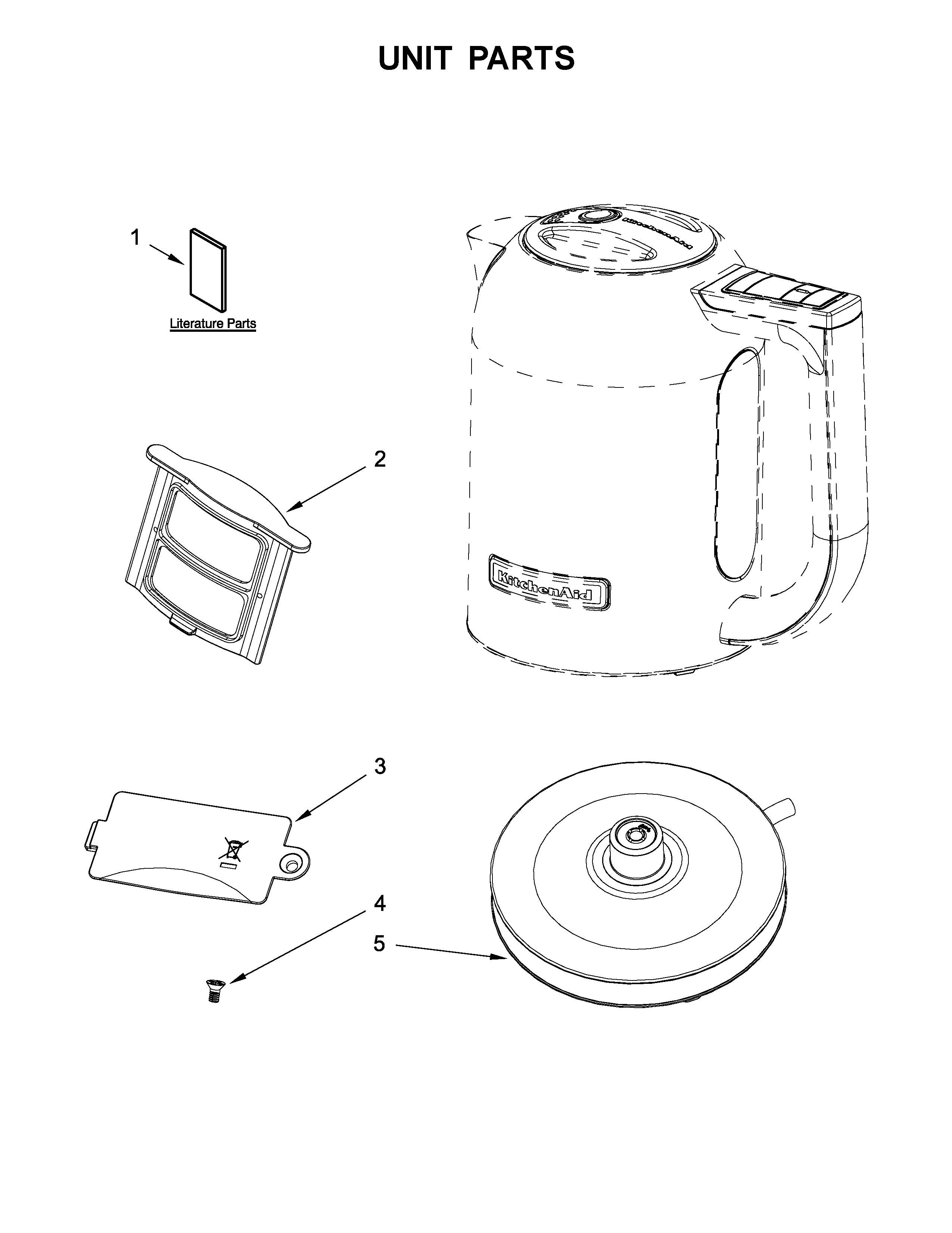 KitchenAid 5KEK1722ESX0 unit parts diagram