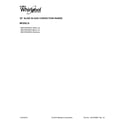 Whirlpool WEG760H0DE0 cover sheet diagram