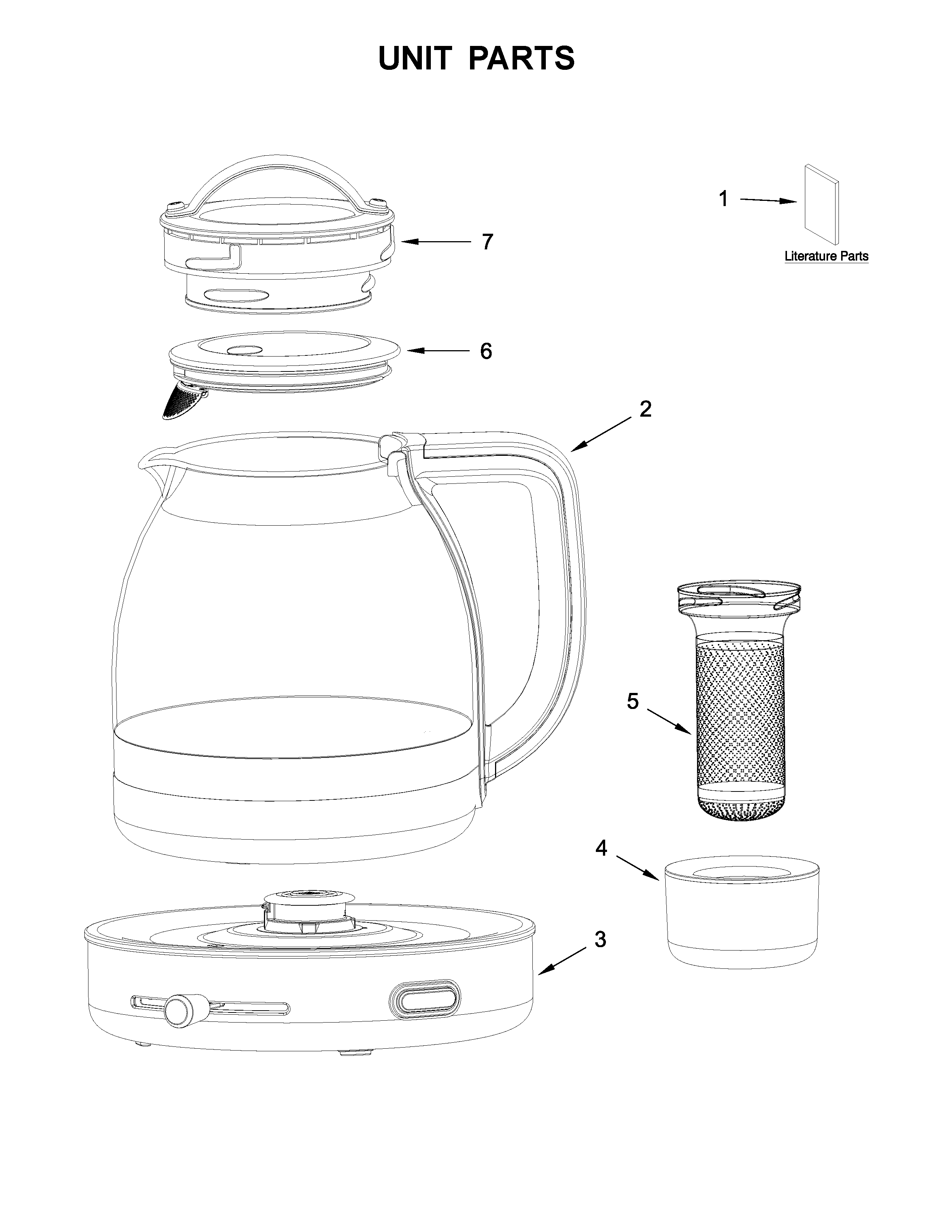 KitchenAid 5KEK1322BSS1 unit parts diagram