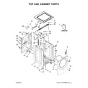 Whirlpool WFW90HEFW1 top and cabinet parts diagram