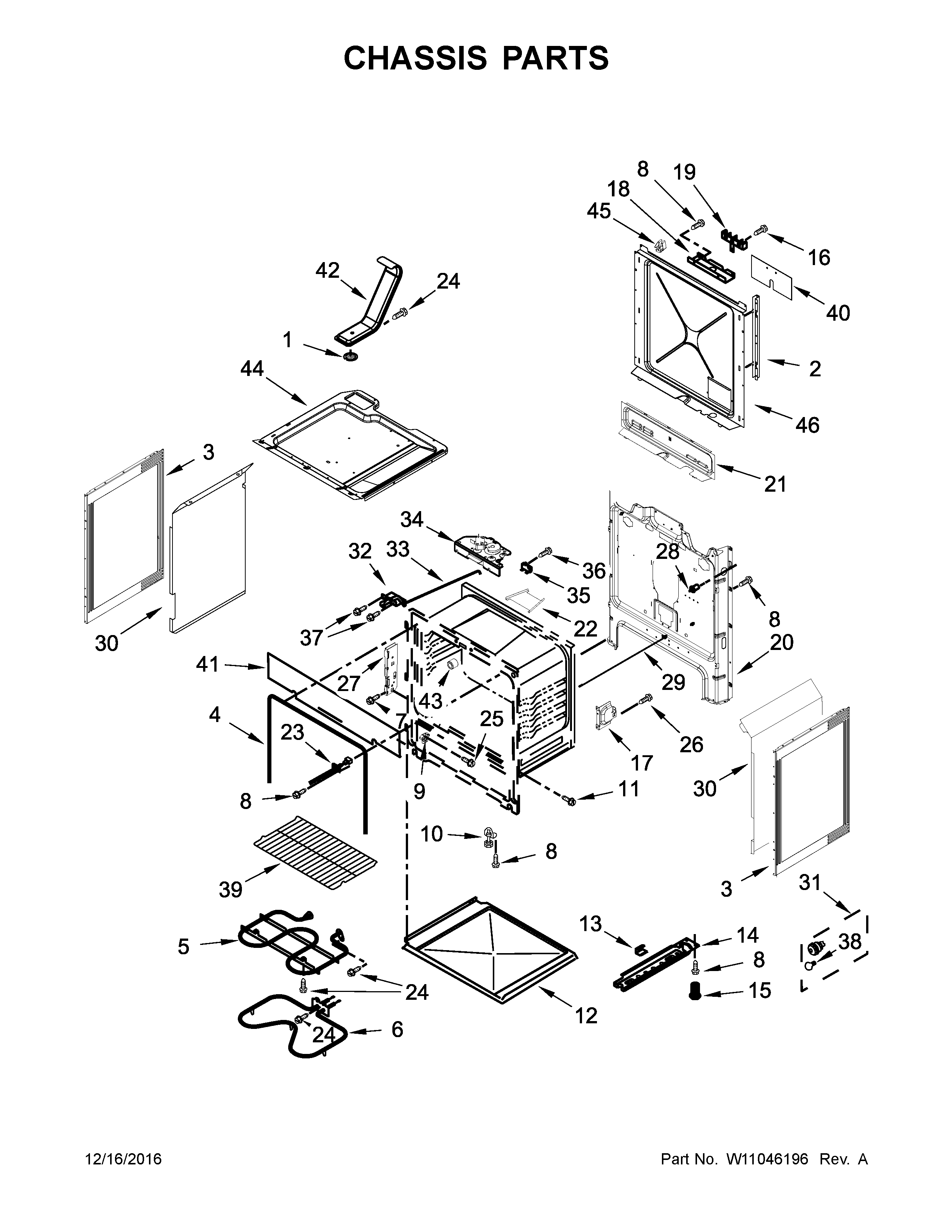 Amana YAES6603SFS0 chassis parts diagram