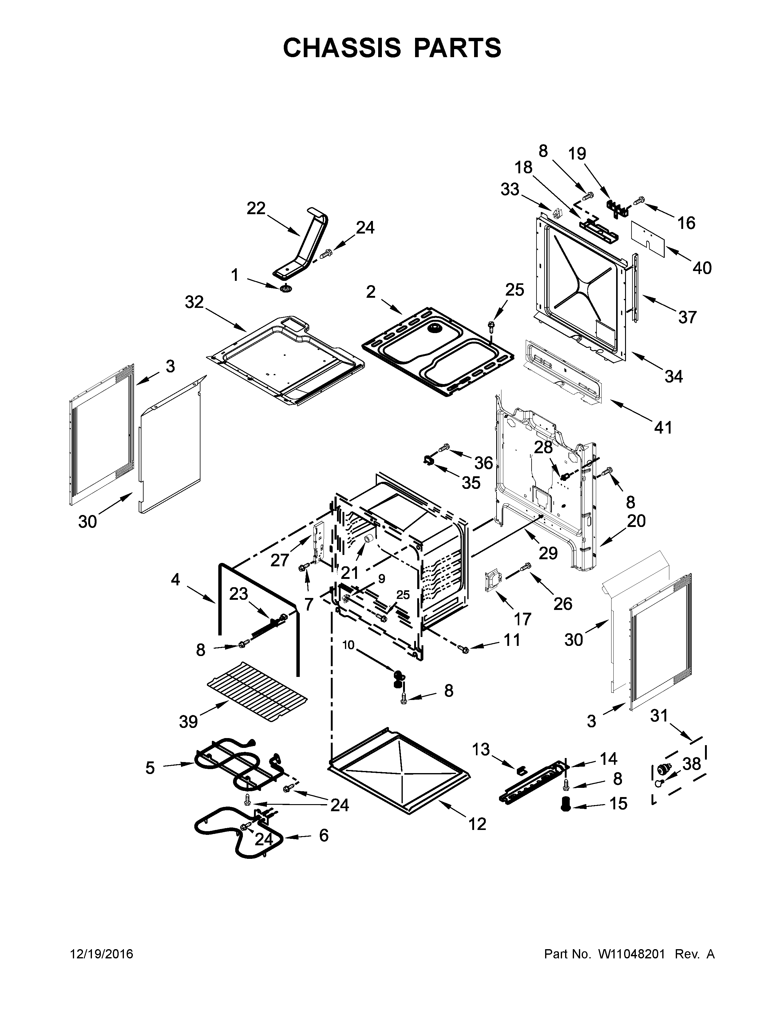 Amana YACS4303MFS0 chassis parts diagram