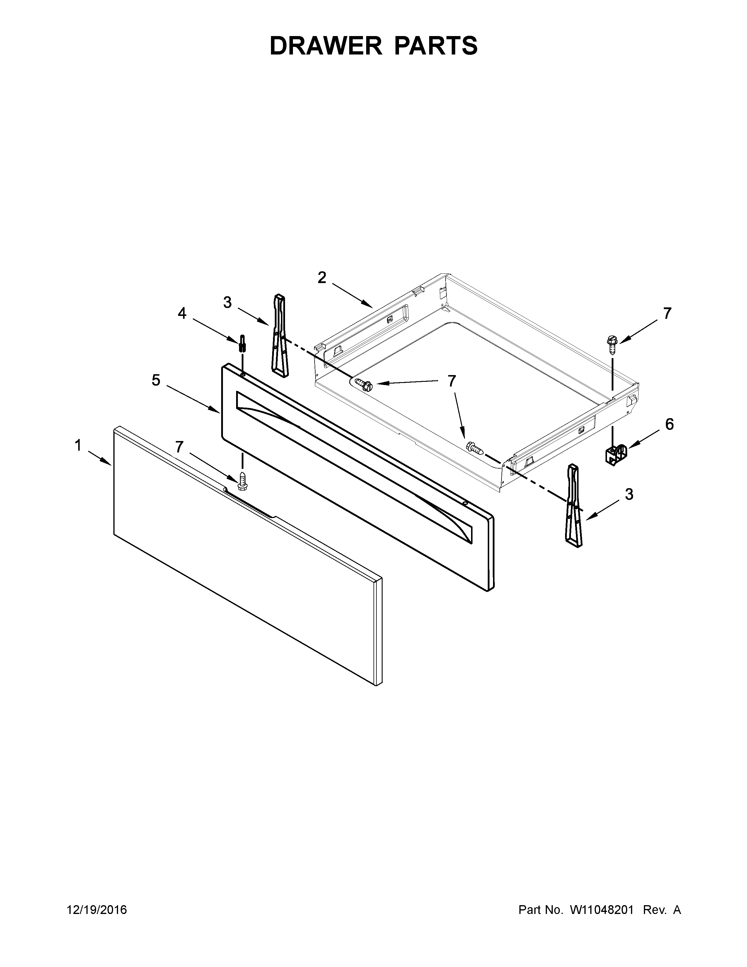 Amana YACS4303MFS0 drawer parts diagram