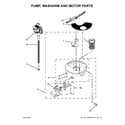 Whirlpool WDF520PADB7 pump, washarm and motor parts diagram