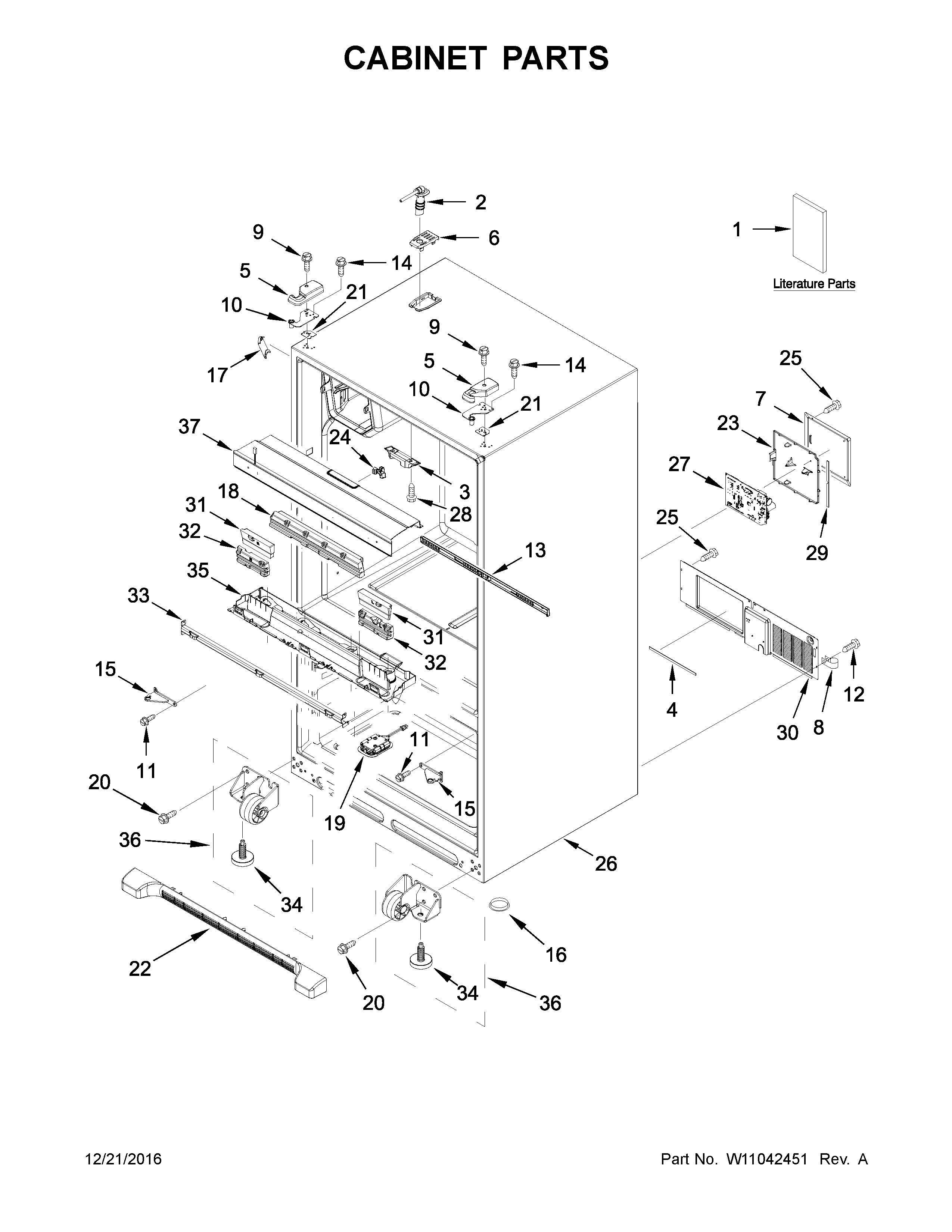 Whirlpool WRX735SDBM04 cabinet parts diagram
