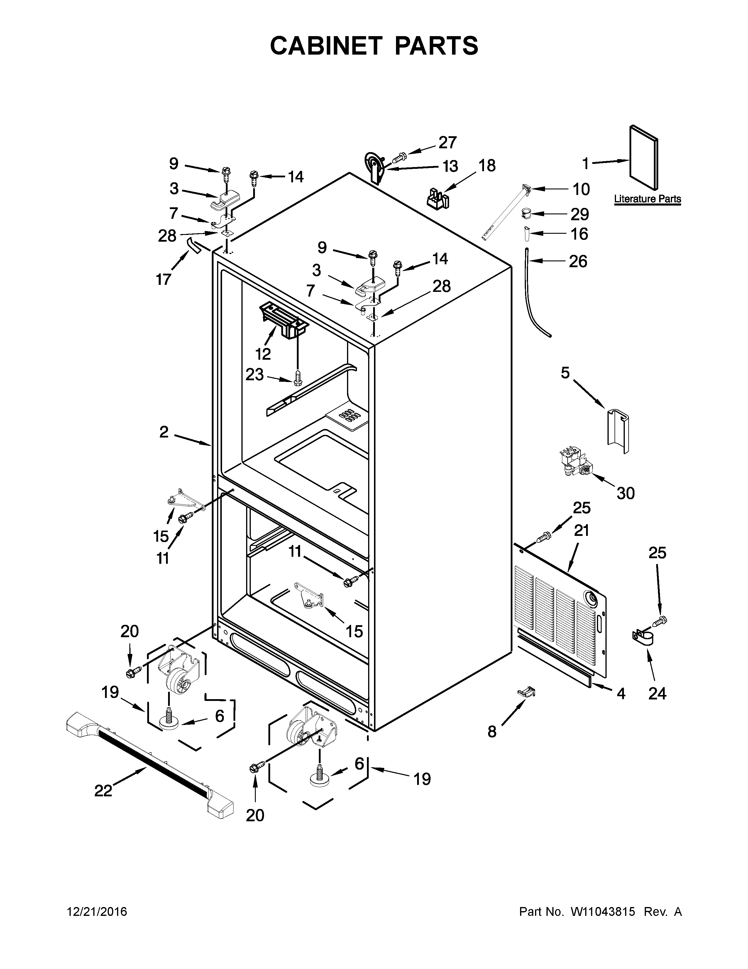 Whirlpool WRF535SWHZ00 cabinet parts diagram