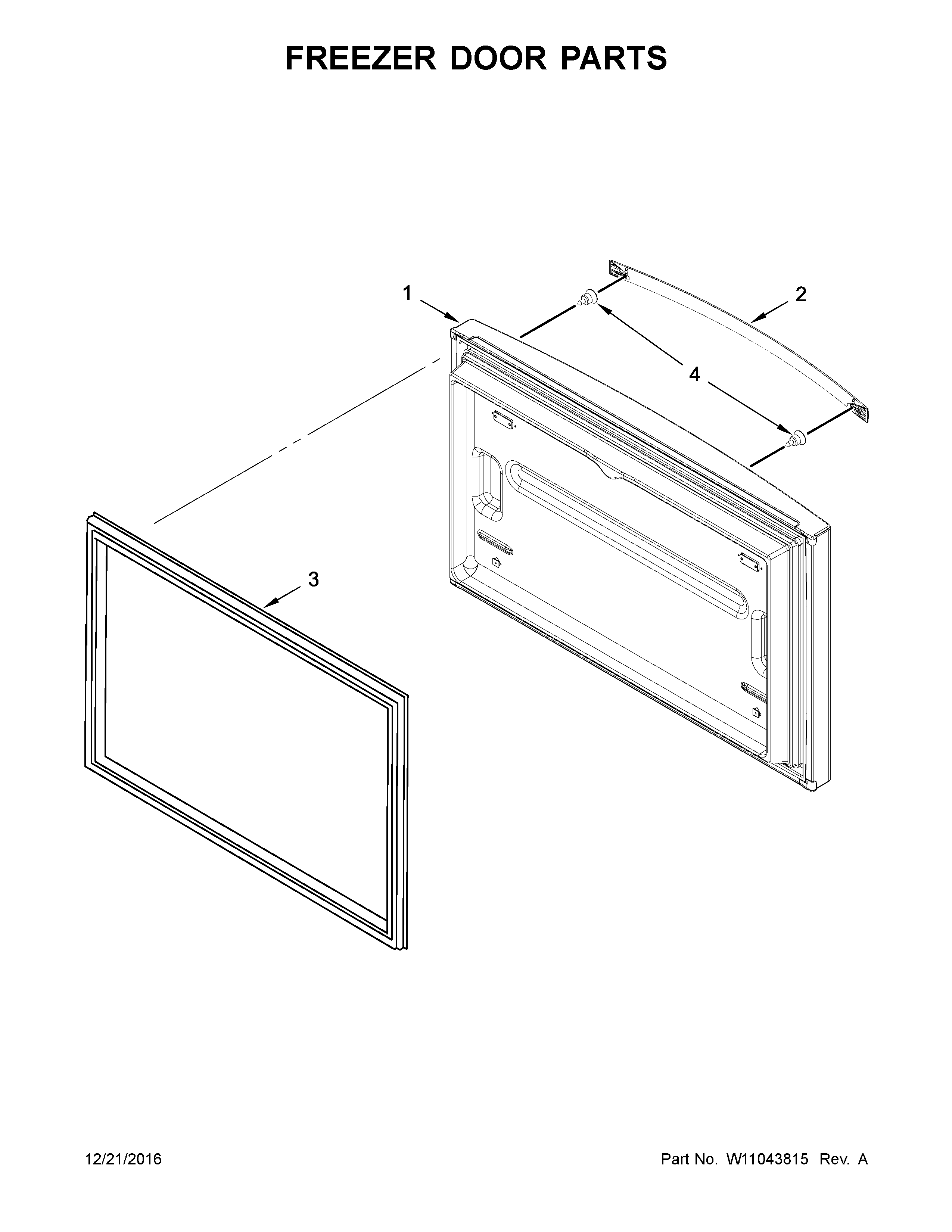 Whirlpool WRF535SWHZ00 freezer door parts diagram