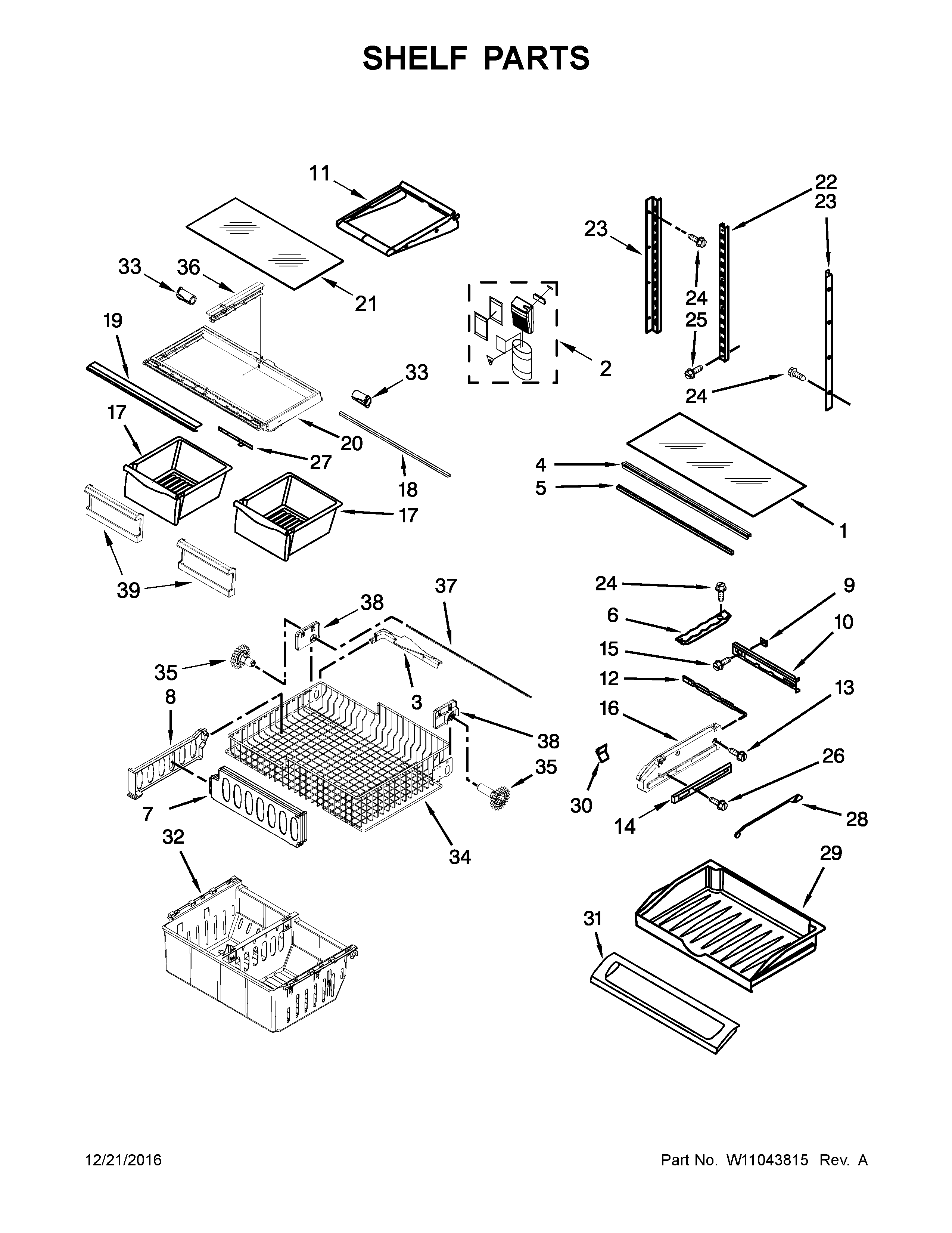 Whirlpool WRF535SWHZ00 shelf parts diagram