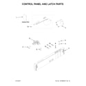 Whirlpool UDT518SAFP0 control panel and latch parts diagram