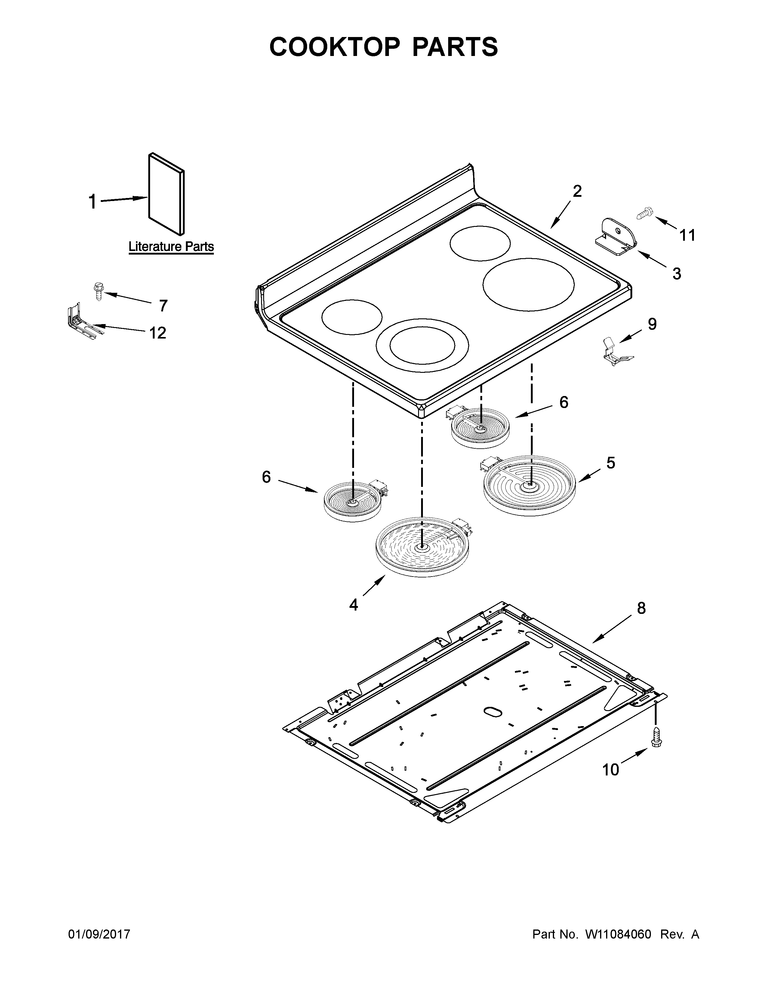 Maytag YMER8650FZ0 cooktop parts diagram