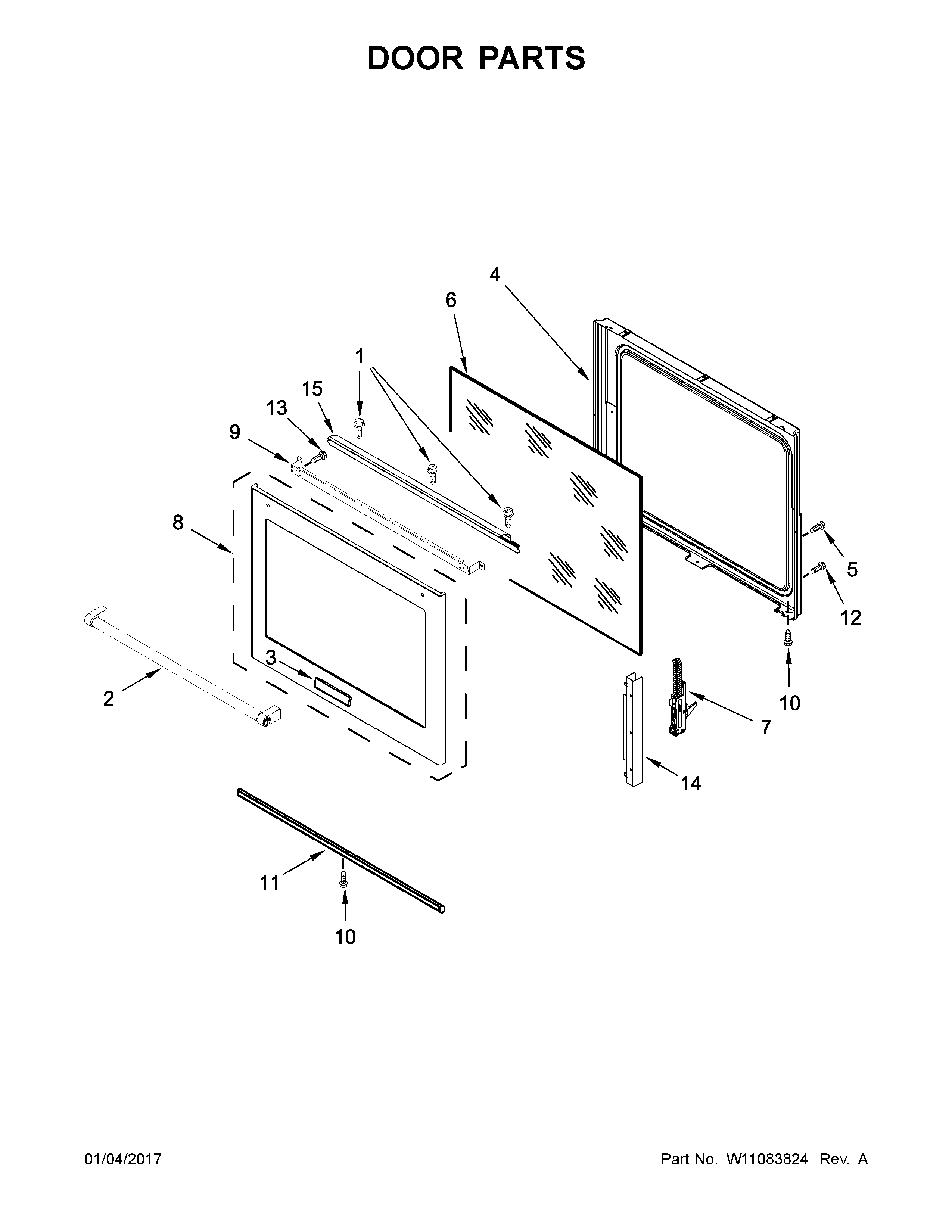 KitchenAid YKSEB900ESS1 door parts diagram