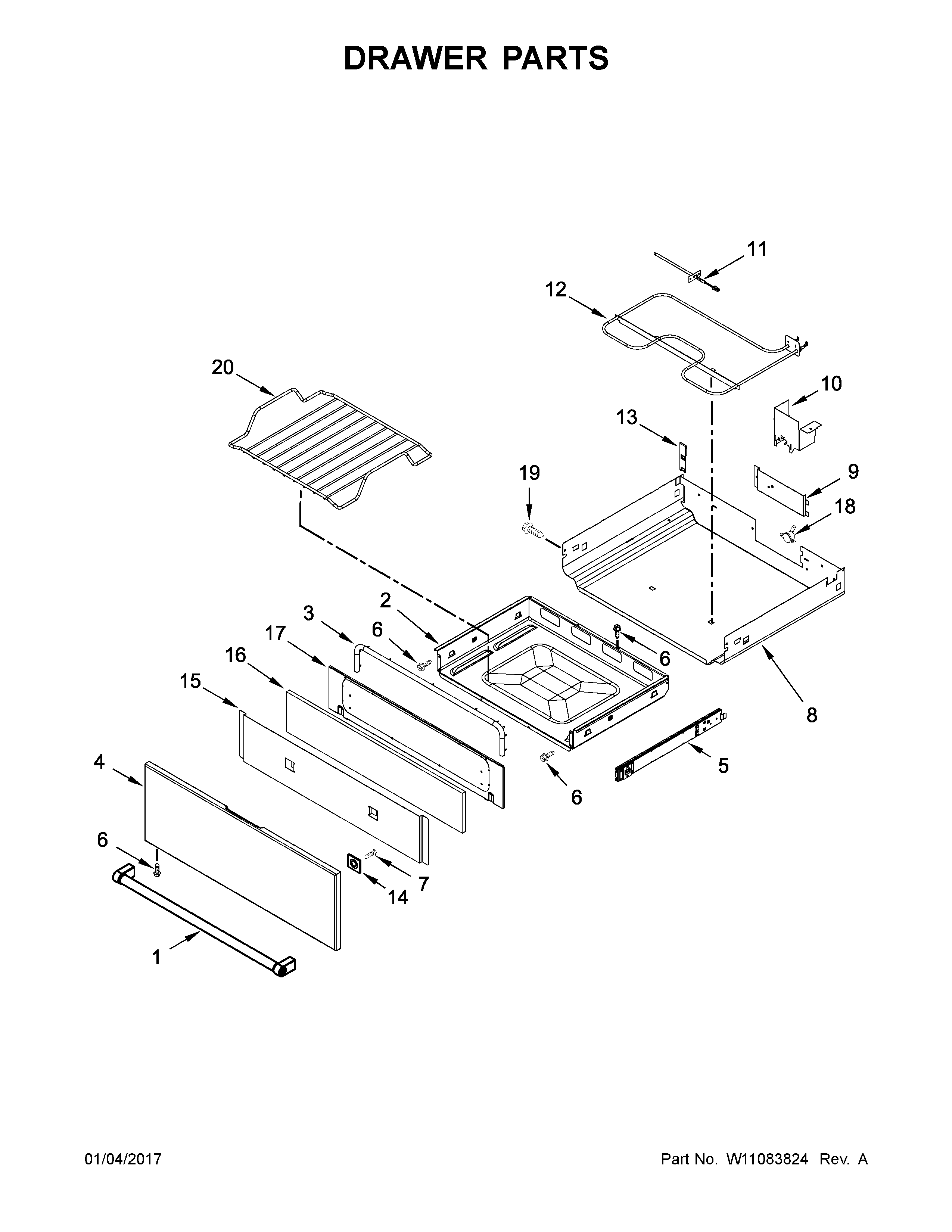 KitchenAid YKSEB900ESS1 drawer parts diagram