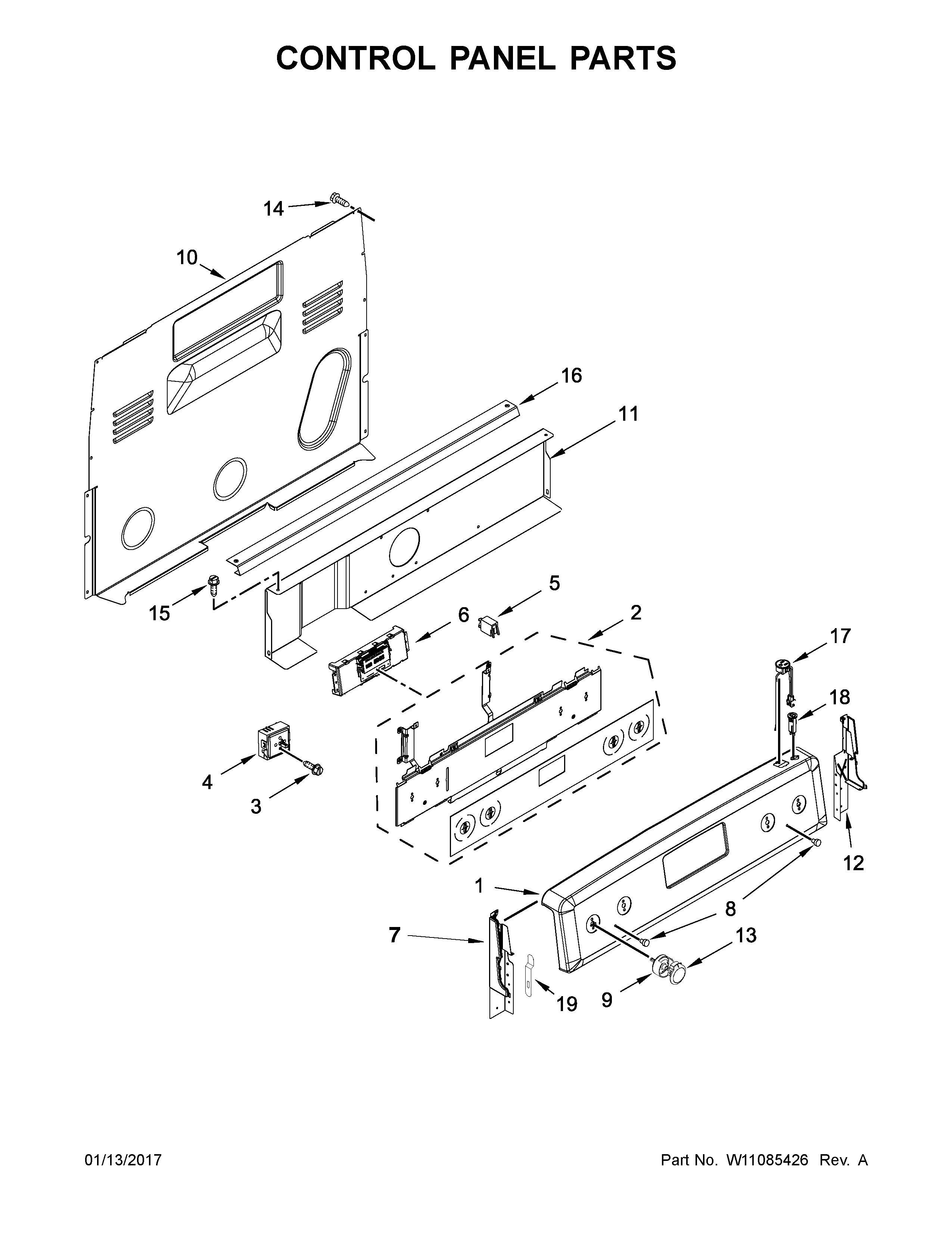 KitchenAid YKFEG510ESS1 control panel parts diagram