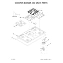 Amana AGC6356KFW01 cooktop, burner and grate parts diagram