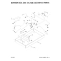 Amana AGC6356KFW01 burner box, gas valves and switch parts diagram