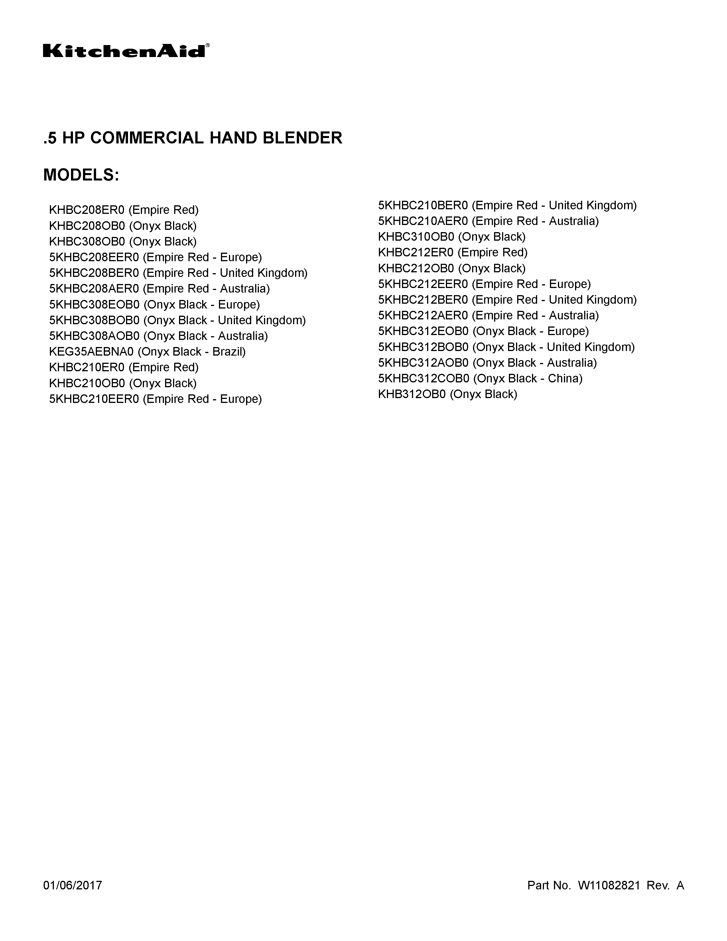 KitchenAid 5KHBC210AER0 cover sheet diagram