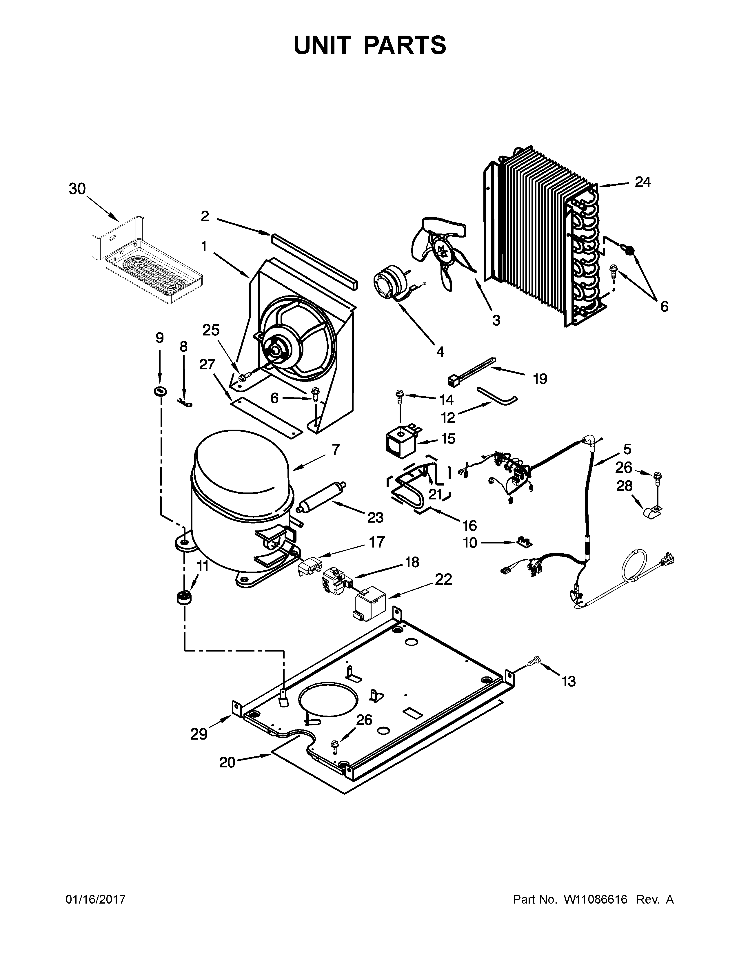 KitchenAid KUIO18NNZS2 unit parts diagram