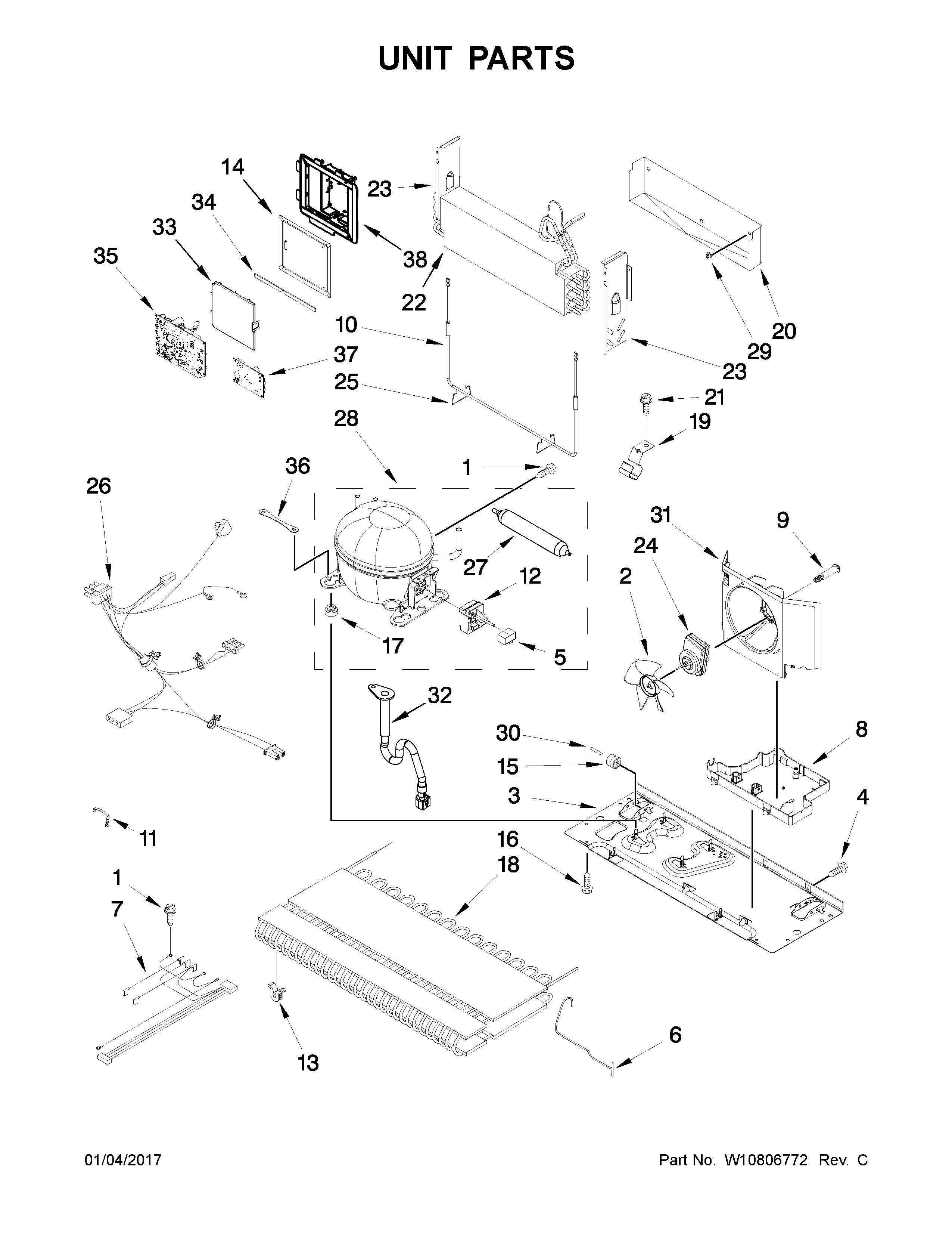 KitchenAid KRFC302EPA00 unit parts diagram
