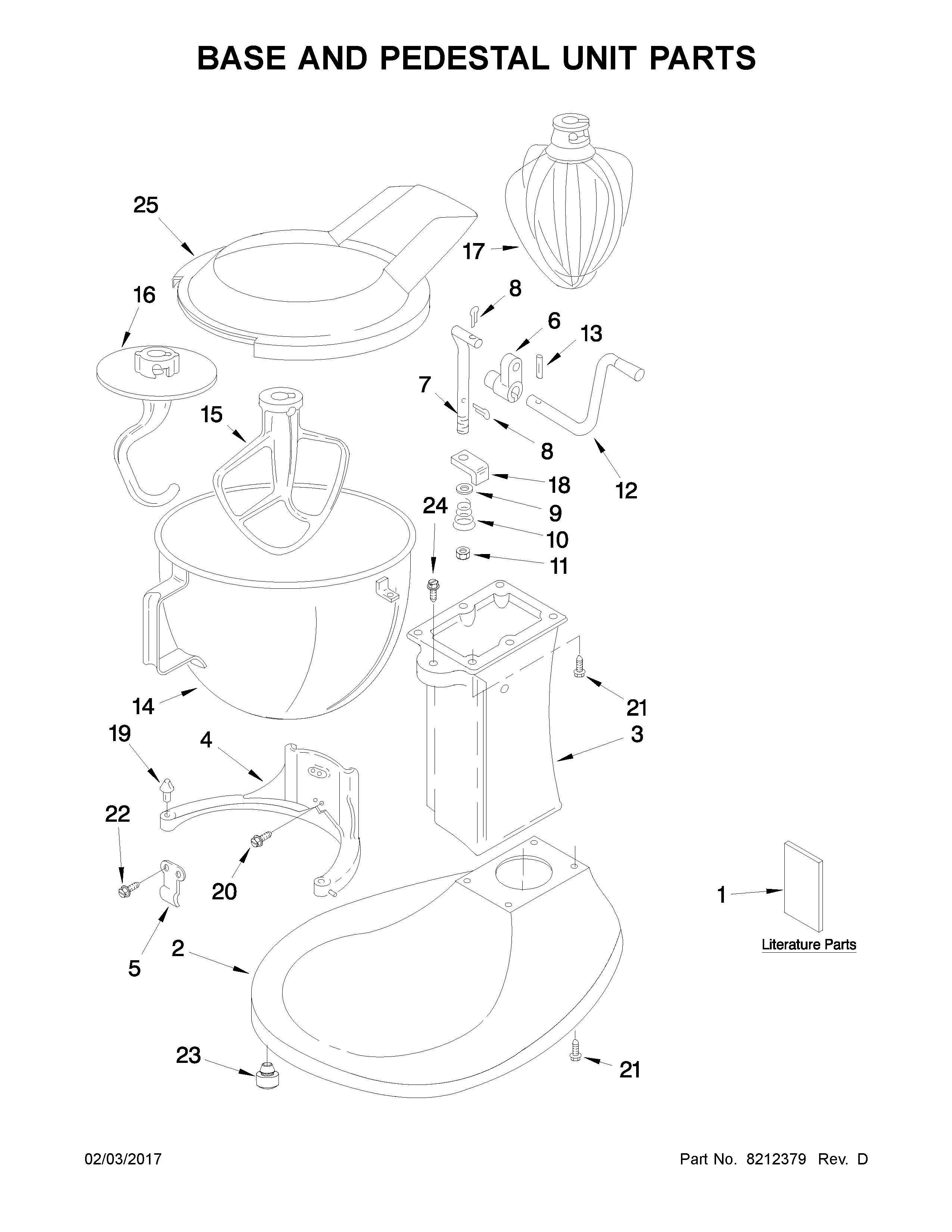KitchenAid 5KPM5EGR4 base and pedestal unit parts diagram