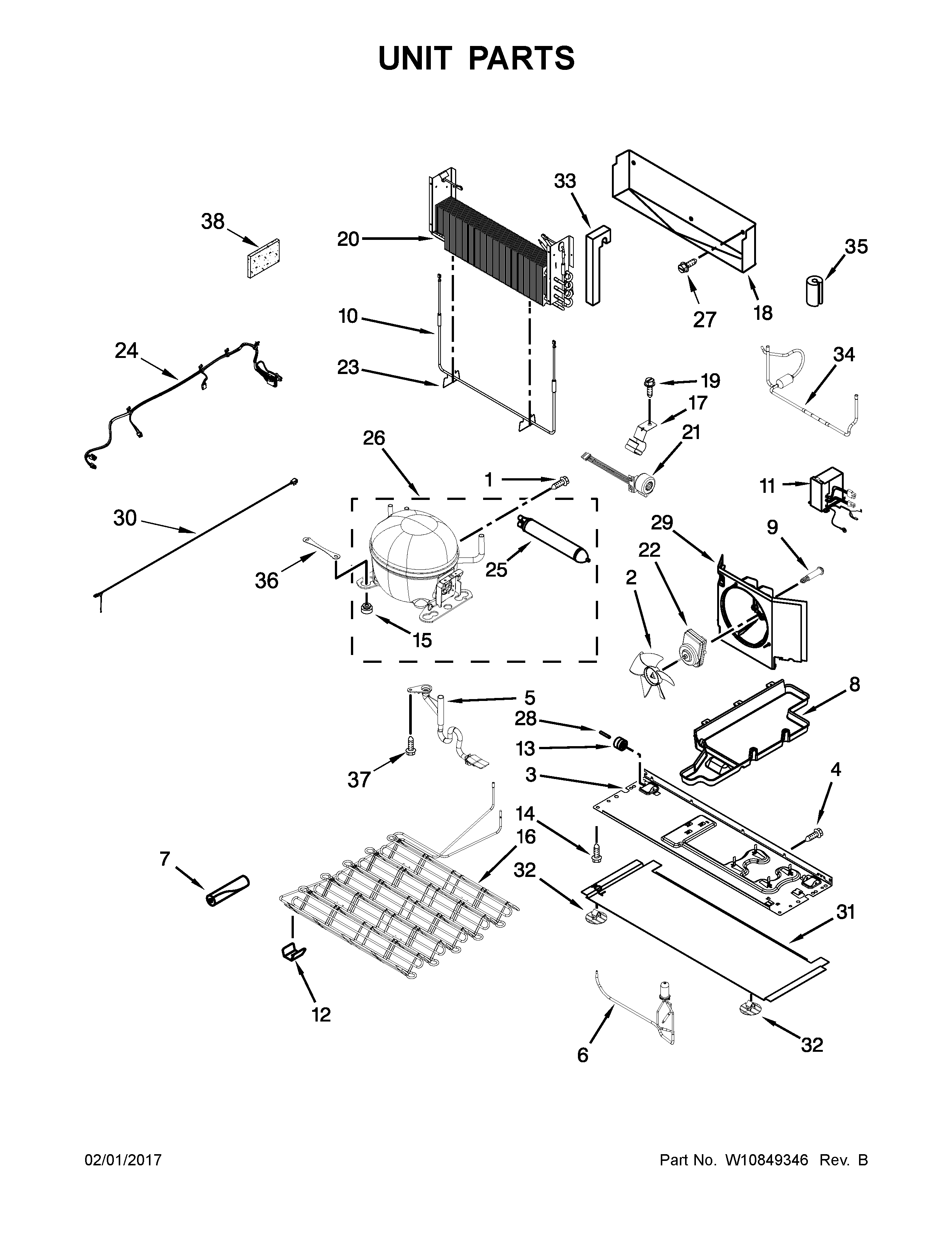 Whirlpool WRF767SDEM01 unit parts diagram