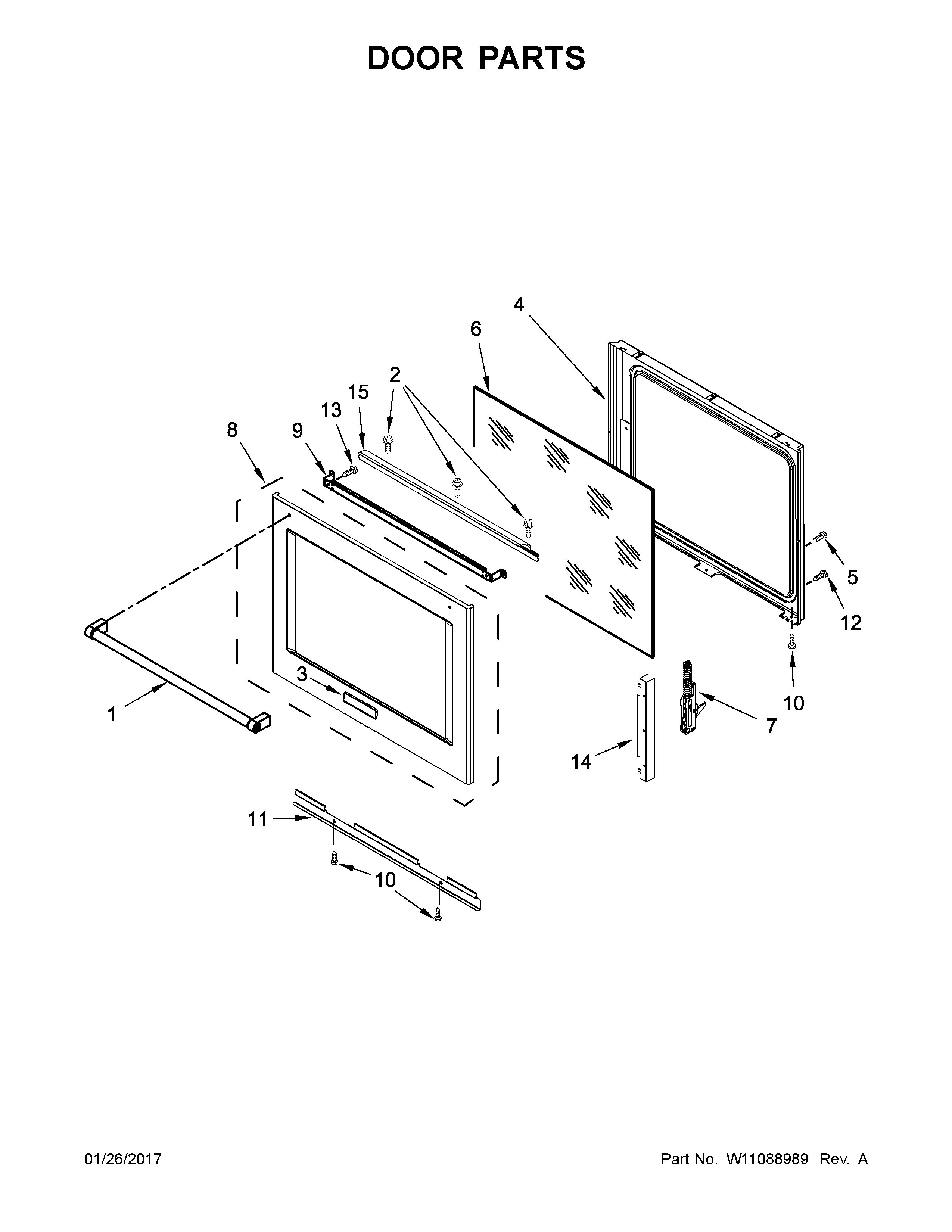 KitchenAid KSEG700EBS1 door parts diagram