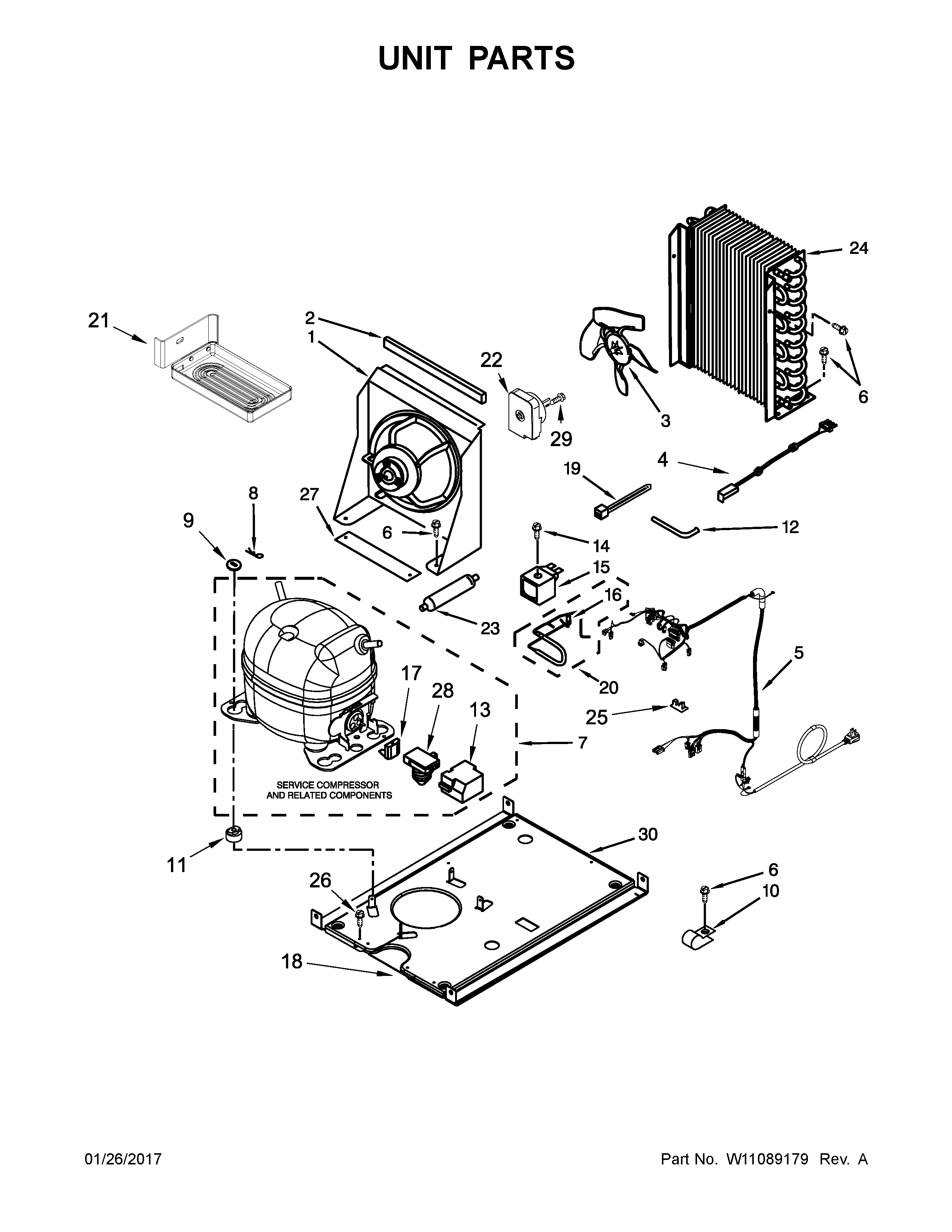 KitchenAid KUID308ESS2 unit parts diagram