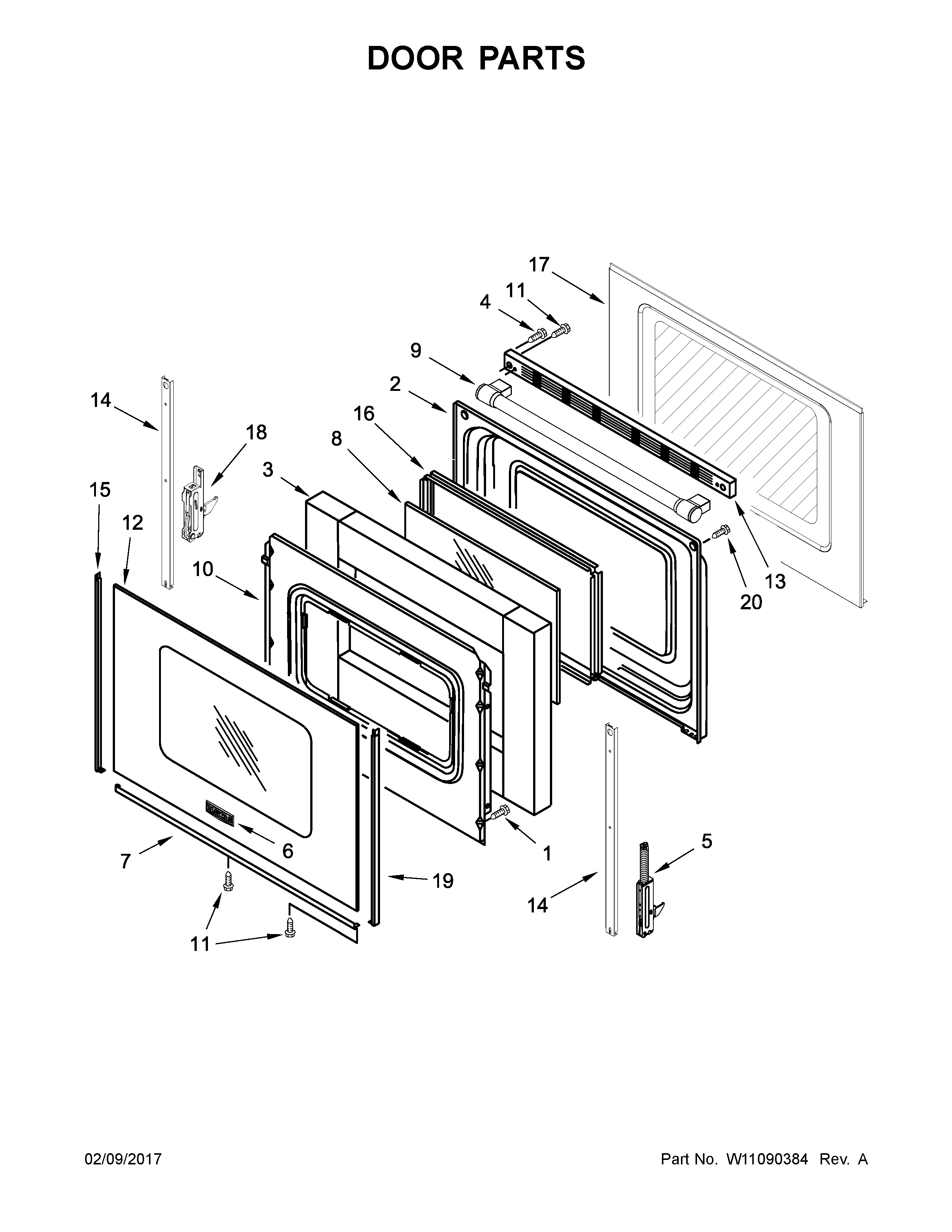 Maytag MER6600FW0 door parts diagram