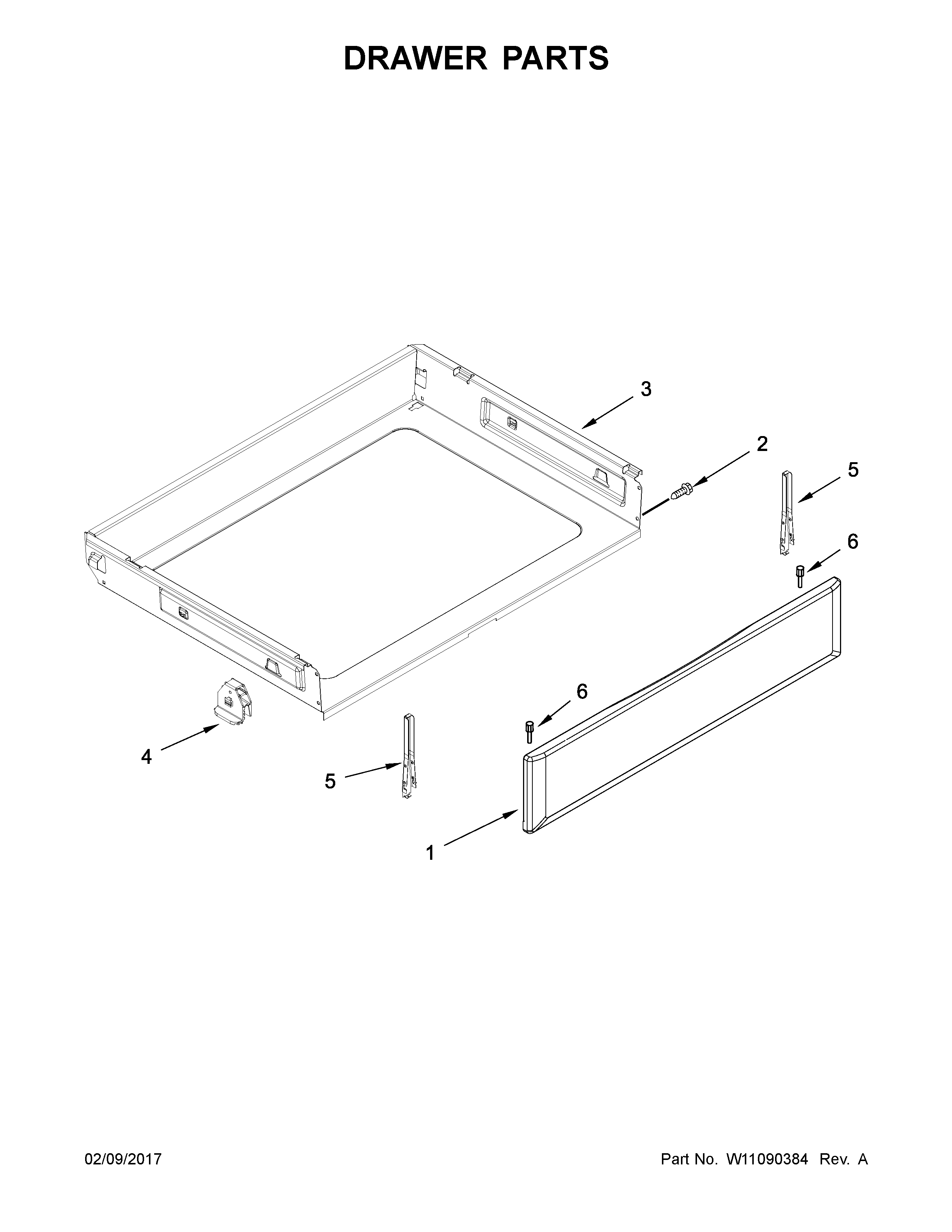 Maytag MER6600FW0 drawer parts diagram
