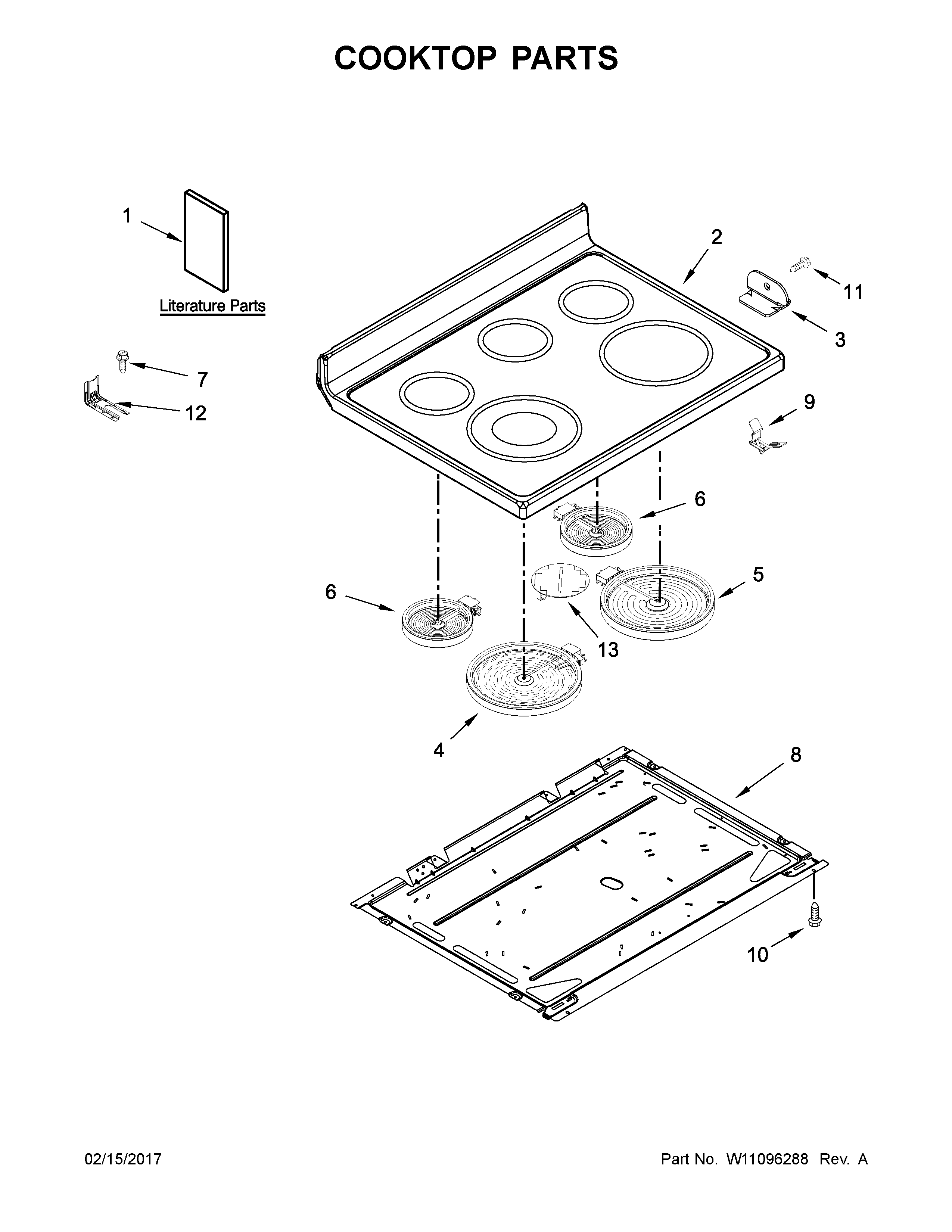 Maytag YMER6600FB0 cooktop parts diagram