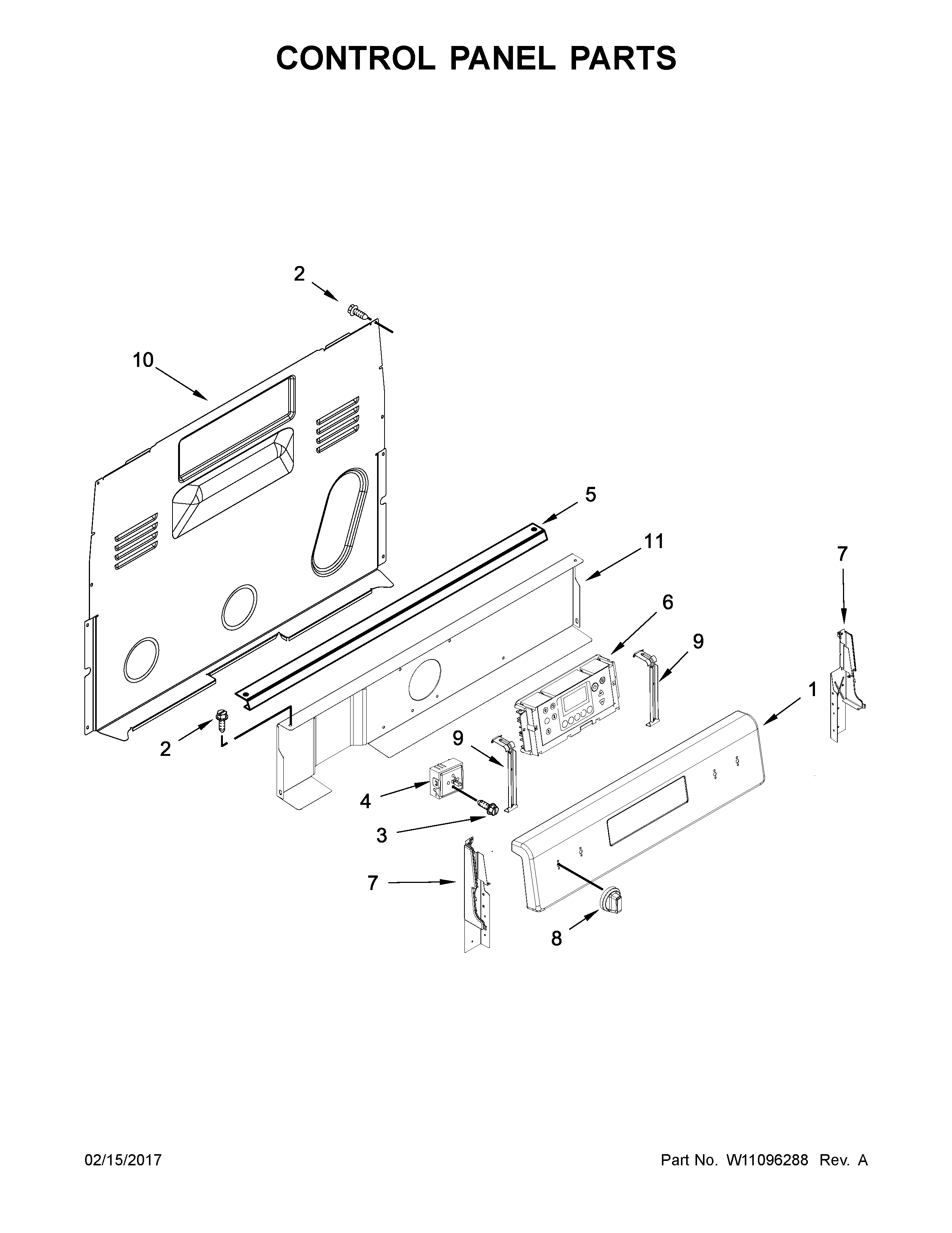 Maytag YMER6600FB0 control panel parts diagram