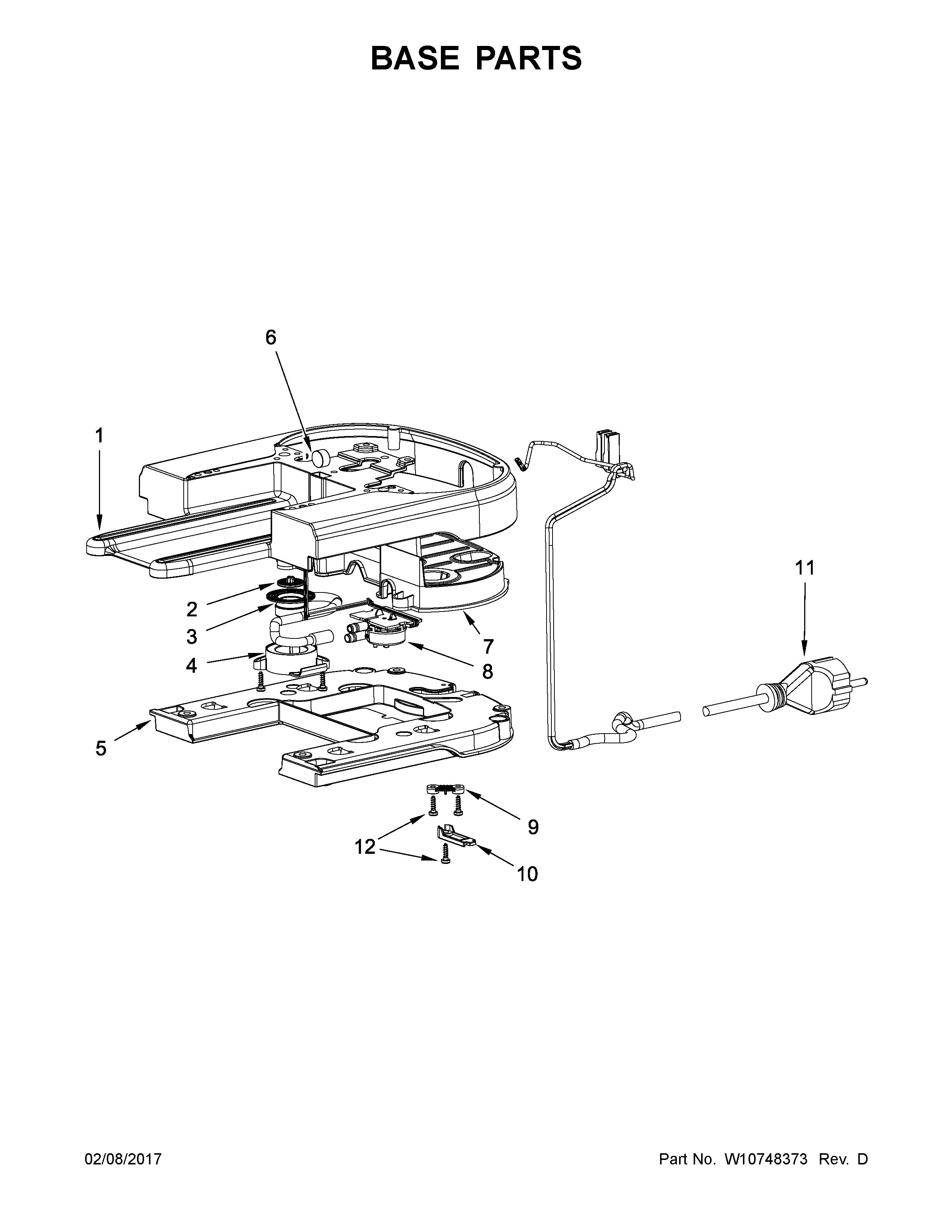 KitchenAid 5KES0503ESZ0 base parts diagram