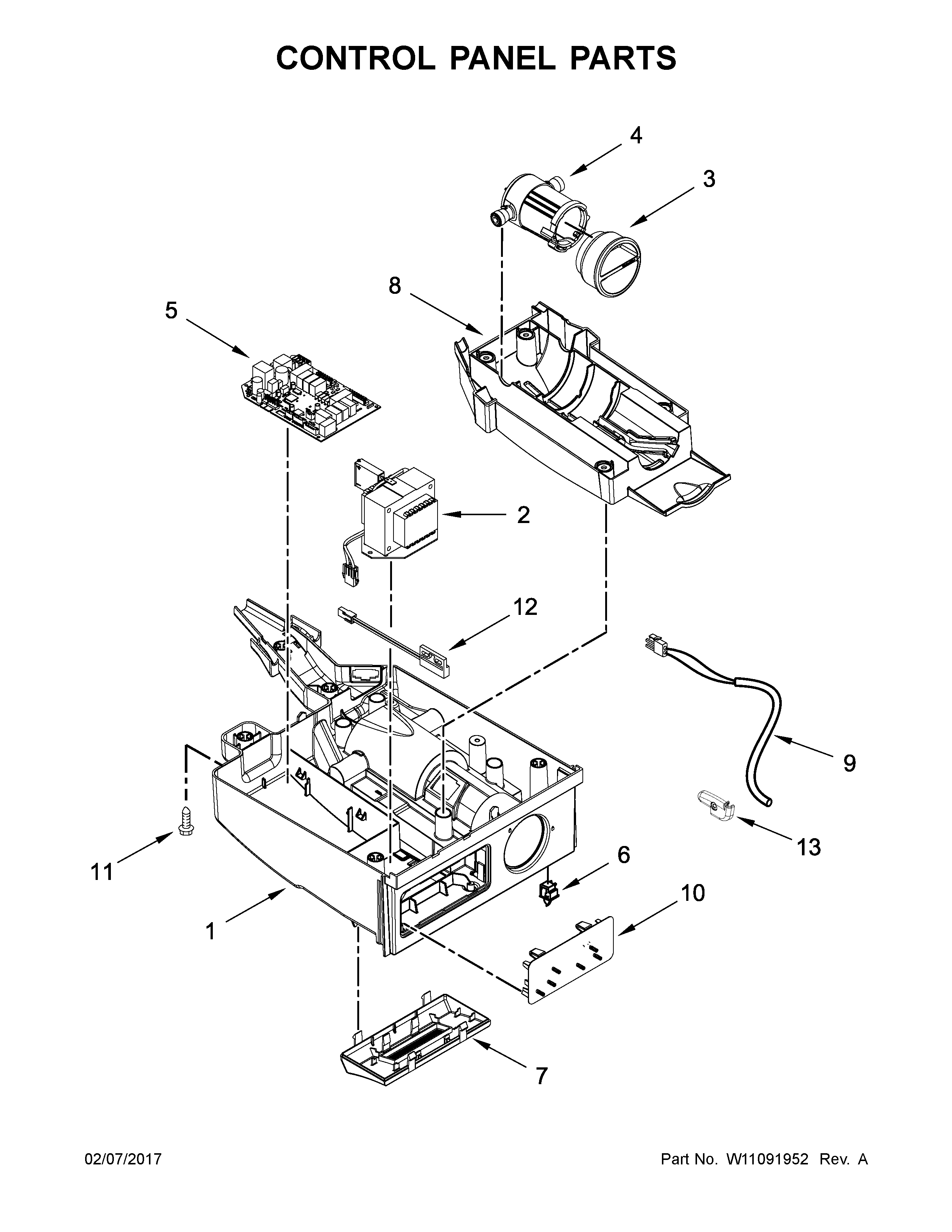 Whirlpool GI15PDXZS1 control panel parts diagram