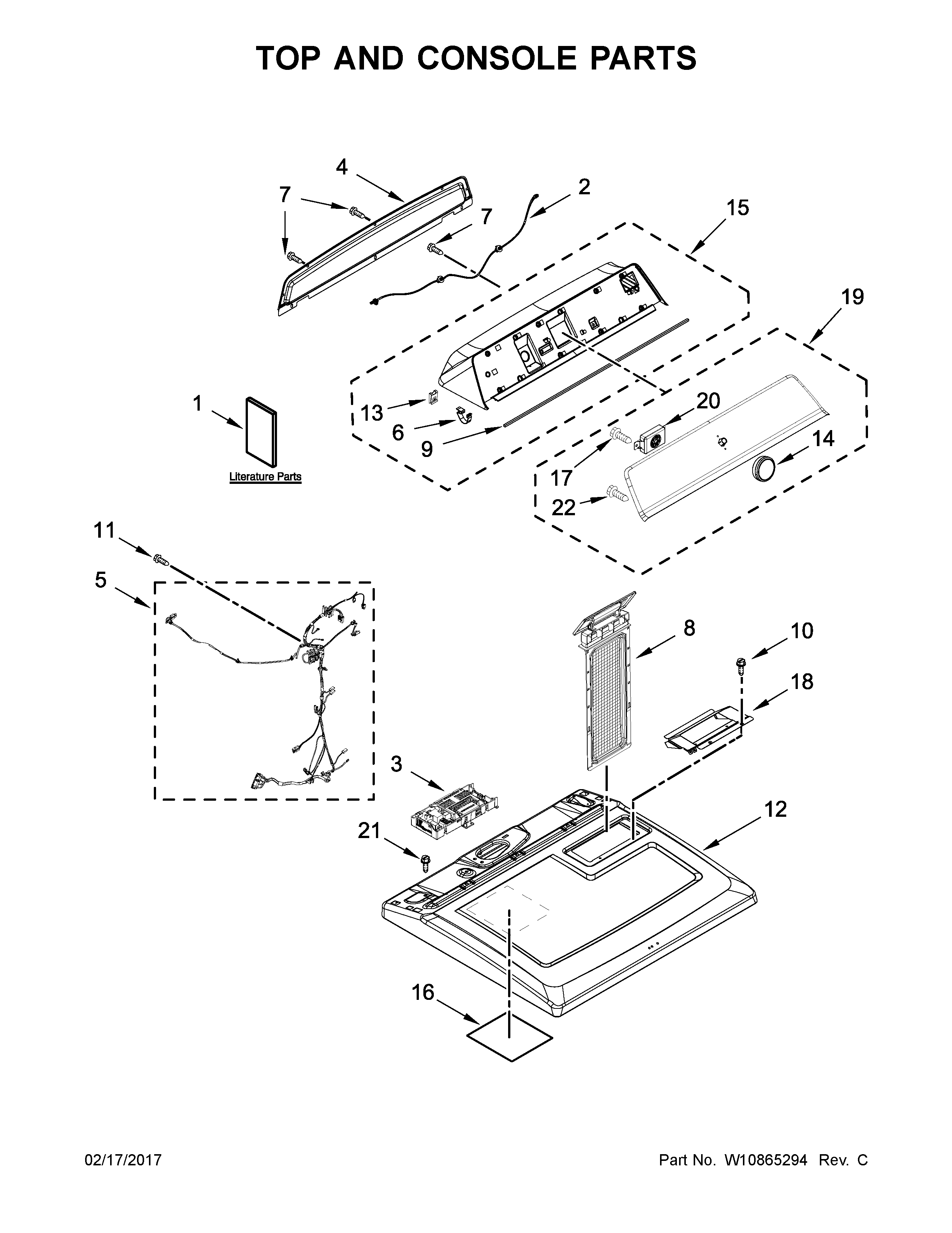 Maytag MEDB755DW2 top and console parts diagram