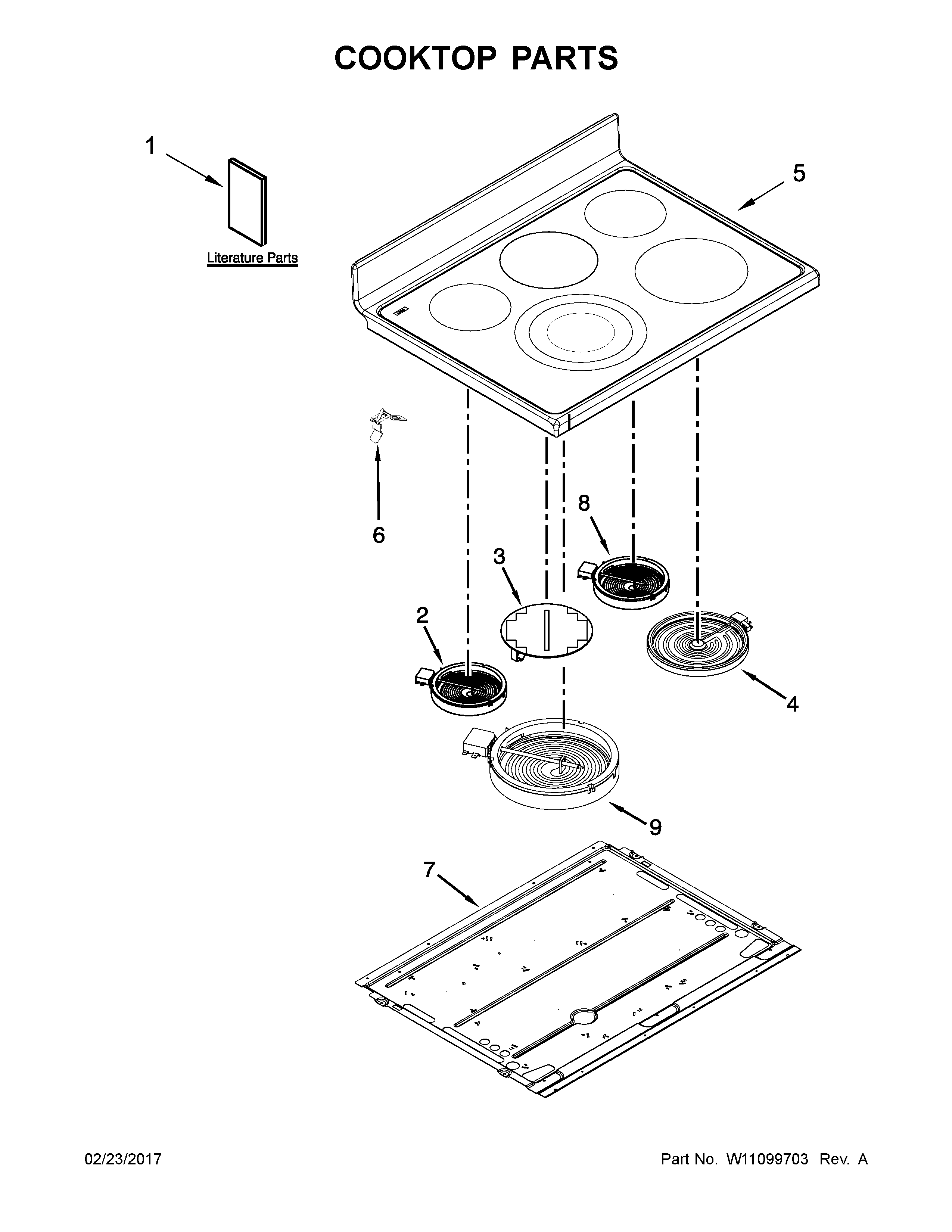 Maytag YMET8820DS03 cooktop parts diagram