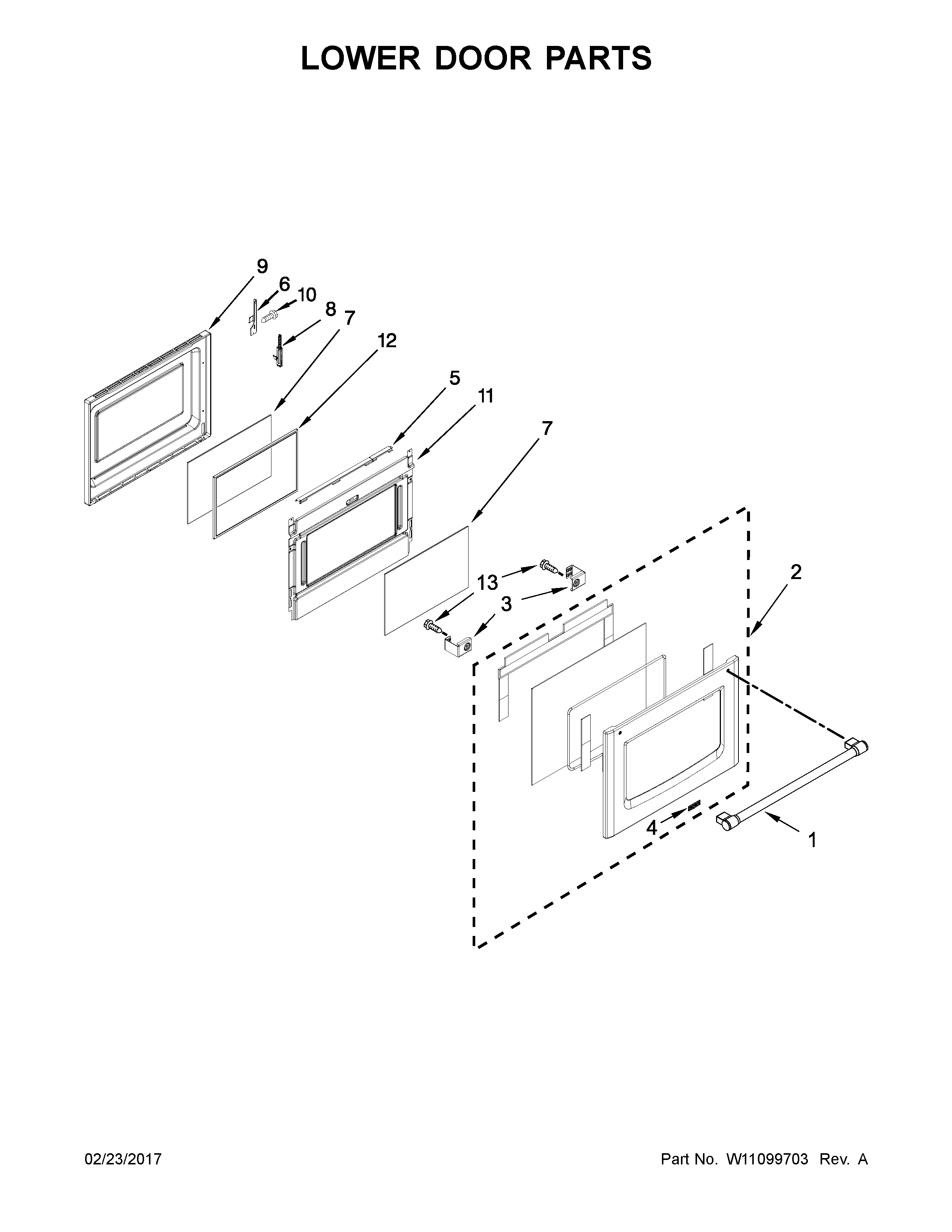 Maytag YMET8820DS03 lower door parts diagram